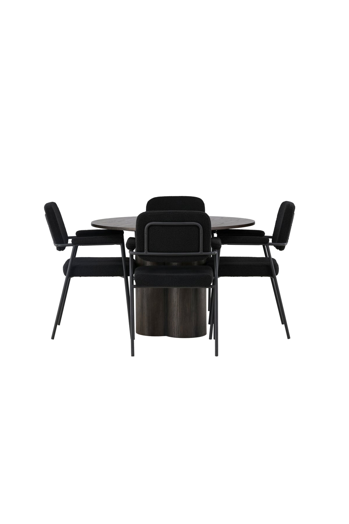 Olivia Esszimmerset + Yesterday ⌀110cm/4St. in Braun / Schwarz präsentiert im Onlineshop von KAQTU Design AG. Esszimmerset ist von Venture Home