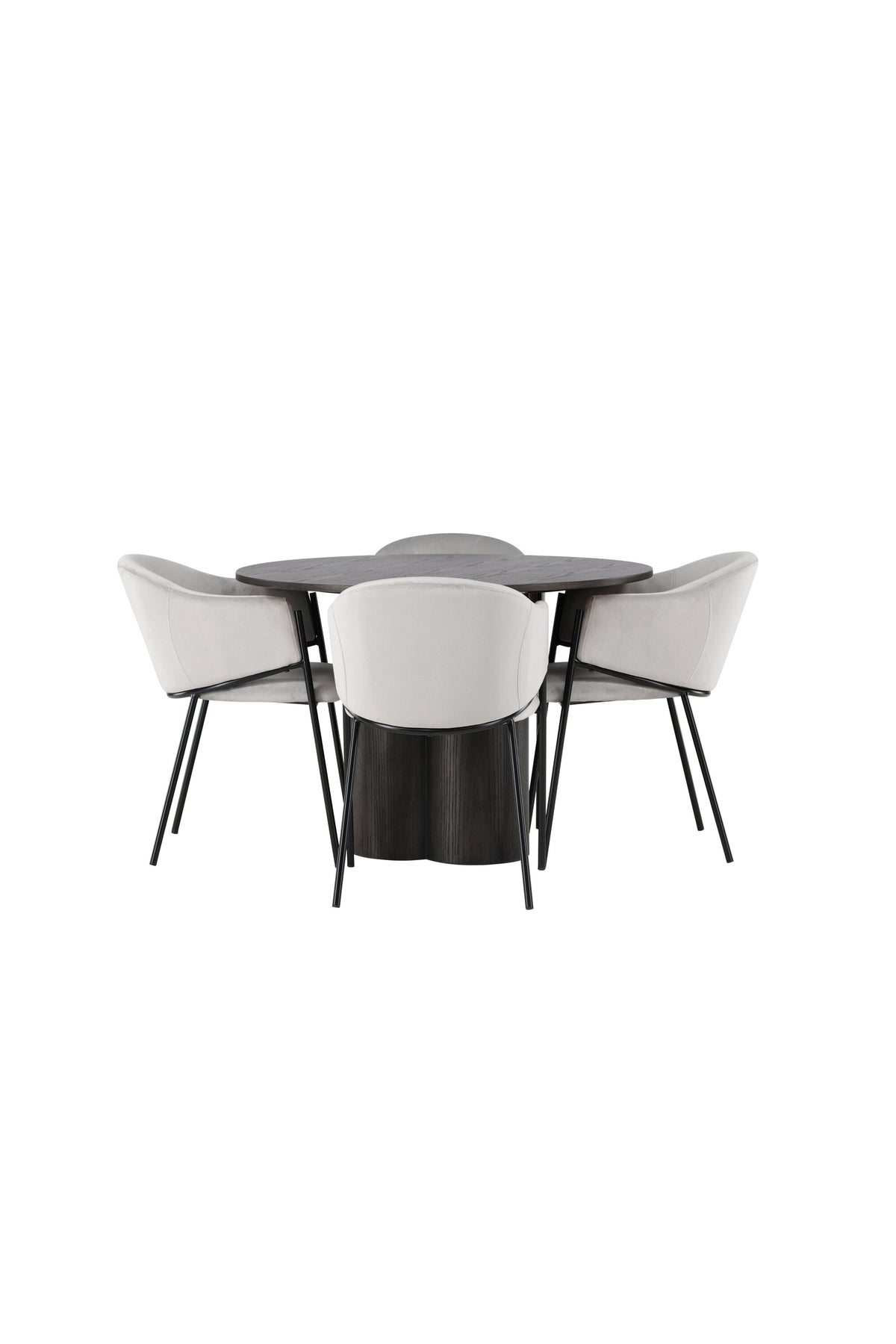 Olivia Esszimmerset + Evelina ⌀110cm/4St. in Schwarzgrau präsentiert im Onlineshop von KAQTU Design AG. Esszimmerset ist von Venture Home