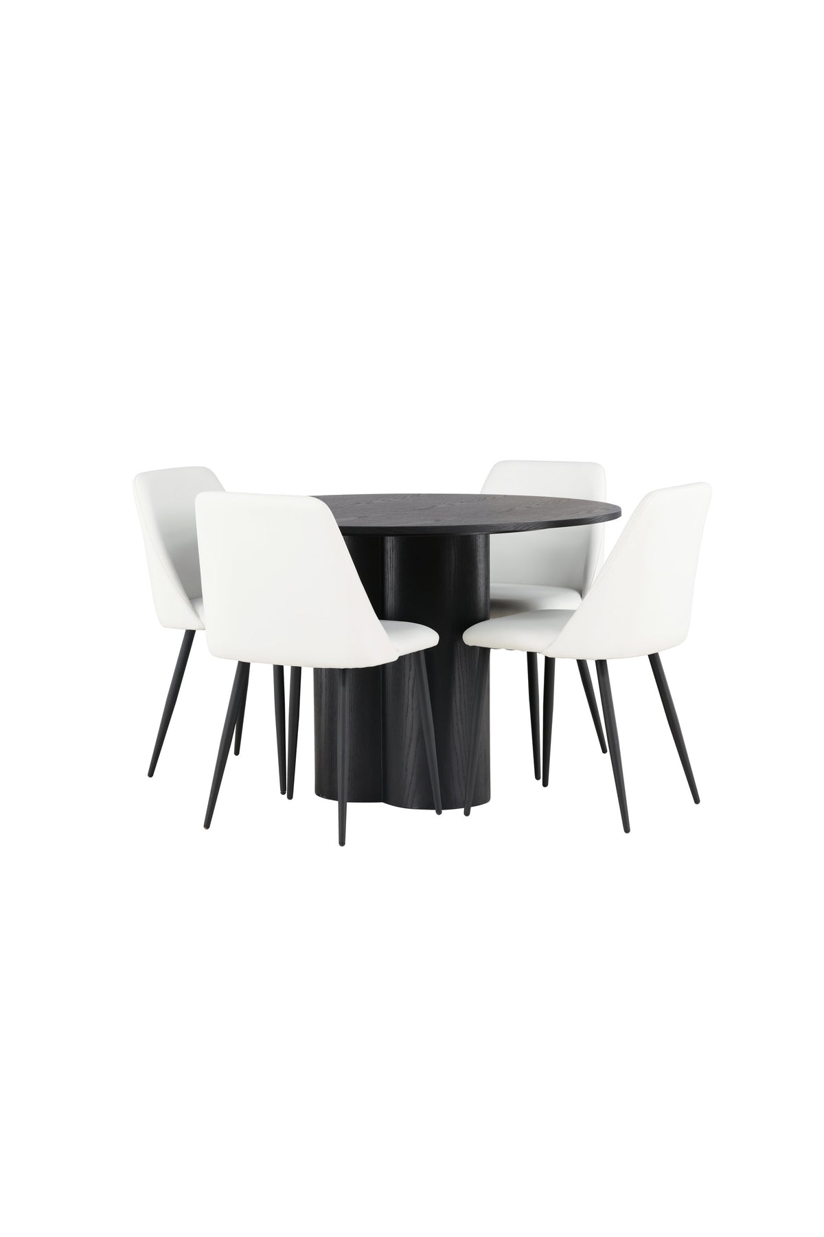Olivia Esszimmerset + Night ⌀110cm/4St. in Schwarz / Weiss präsentiert im Onlineshop von KAQTU Design AG. Esszimmerset ist von Venture Home