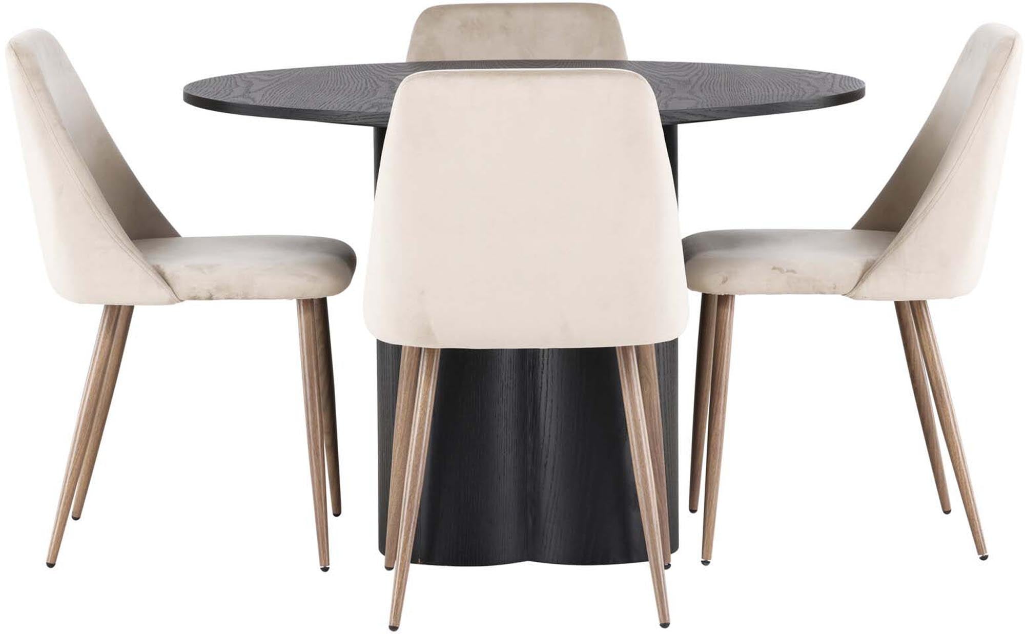 Elegantes Olivia Esszimmerset, 110cm, 4 Stühle, von Venture Home.