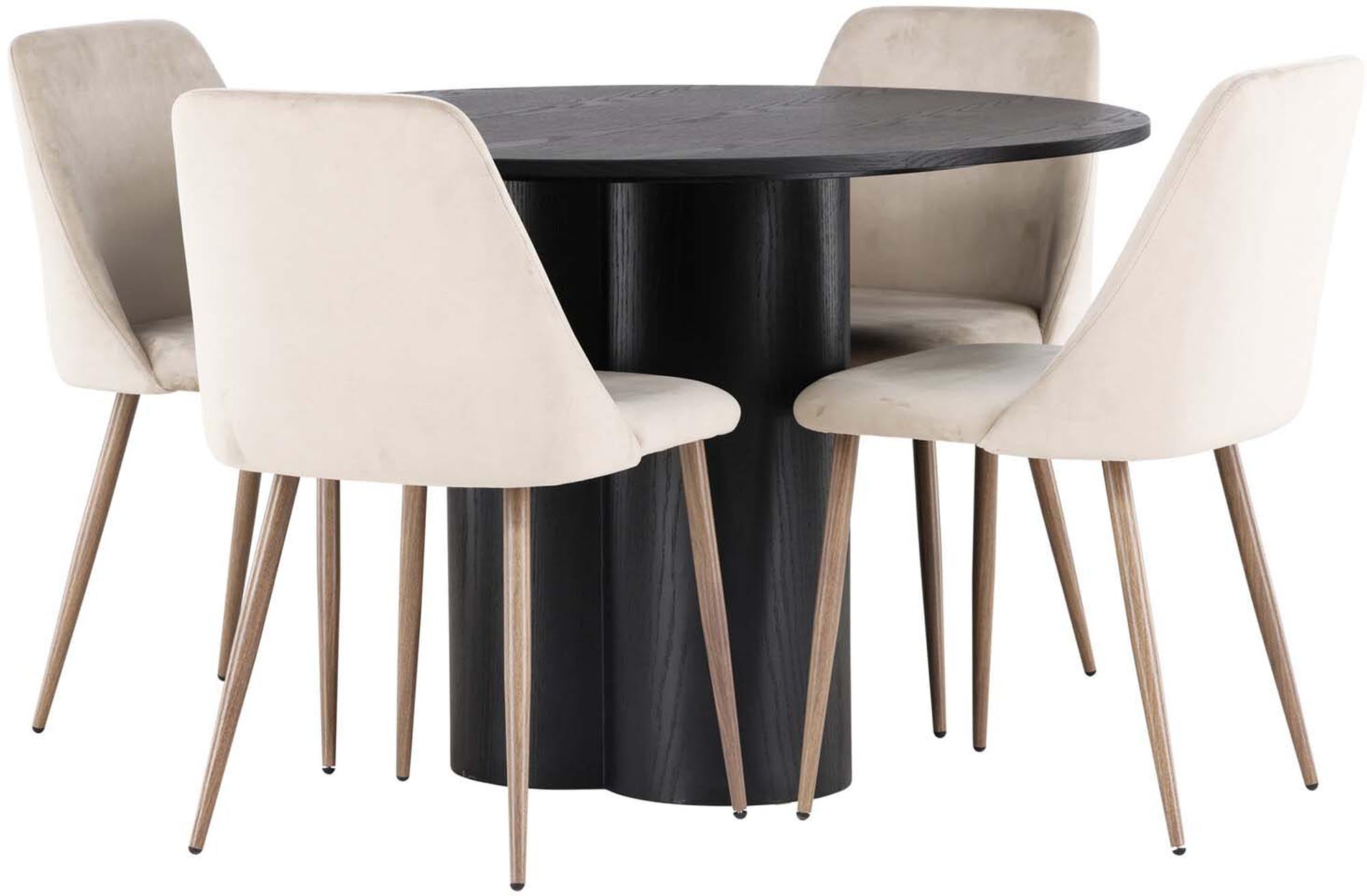 Stilvolles Olivia Esszimmerset, 110cm, 4 Stühle, von Venture Home.