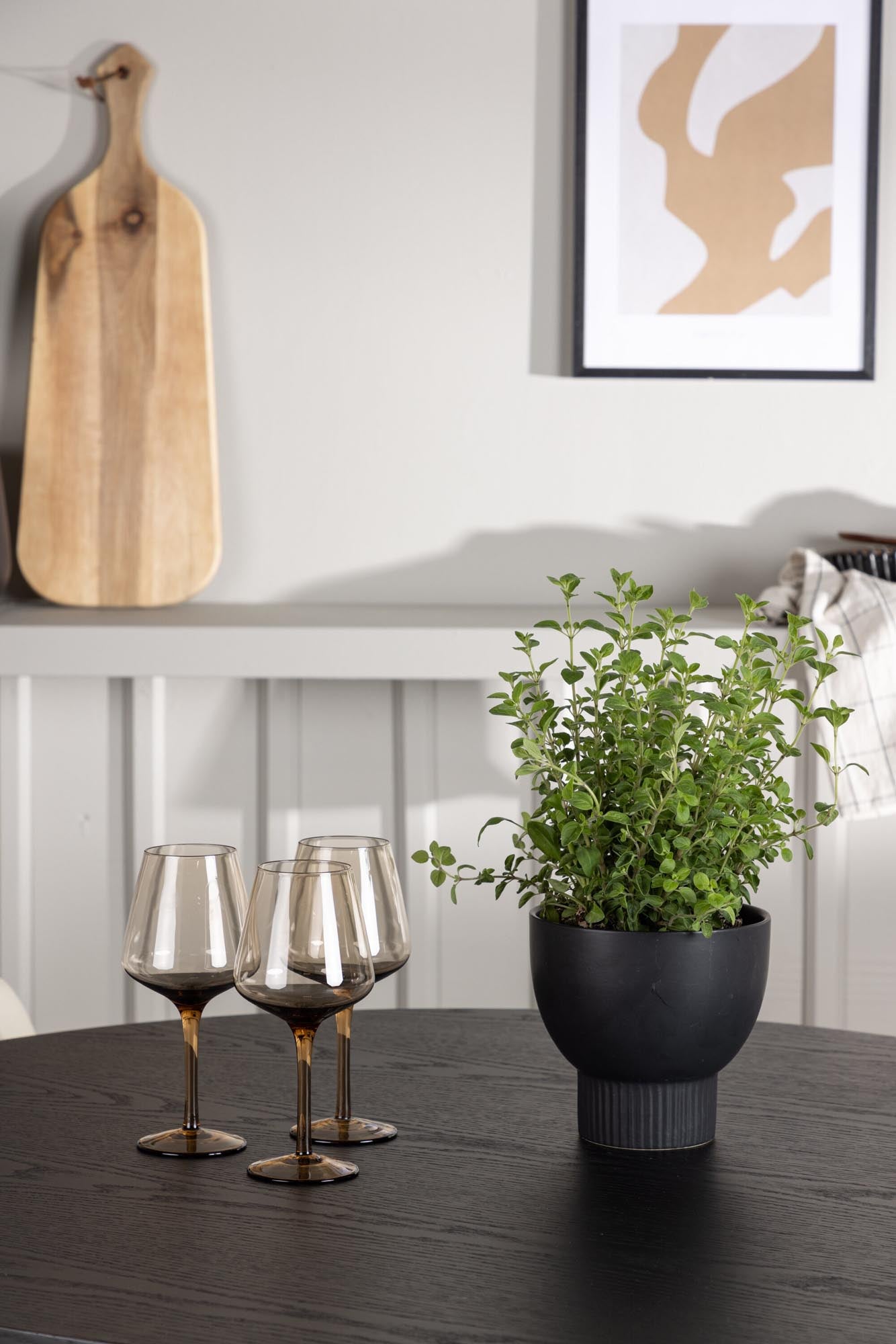 Stilvolles Olivia Esszimmerset mit runden Tisch (110cm) und 4 komfortablen Tvist-Stühlen. Perfekt für moderne Esszimmer und gesellige Runden.