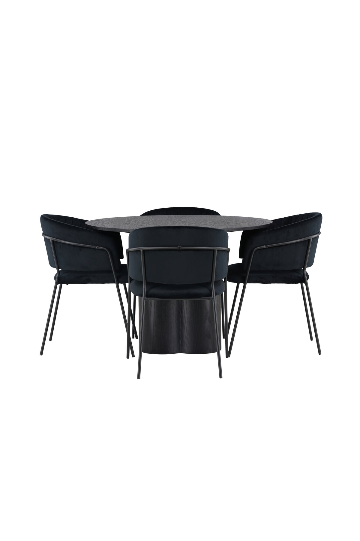 Olivia Esszimmerset + Selma ⌀110cm/4St. in Schwarz präsentiert im Onlineshop von KAQTU Design AG. Esszimmerset ist von Venture Home