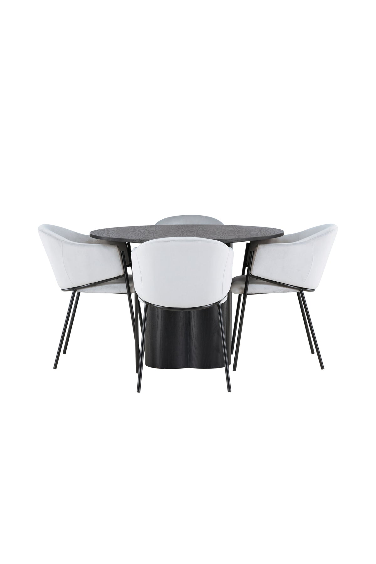 Olivia Esszimmerset ⌀110cm/4St. in Schwarzgrau präsentiert im Onlineshop von KAQTU Design AG. Esszimmerset ist von Venture Home