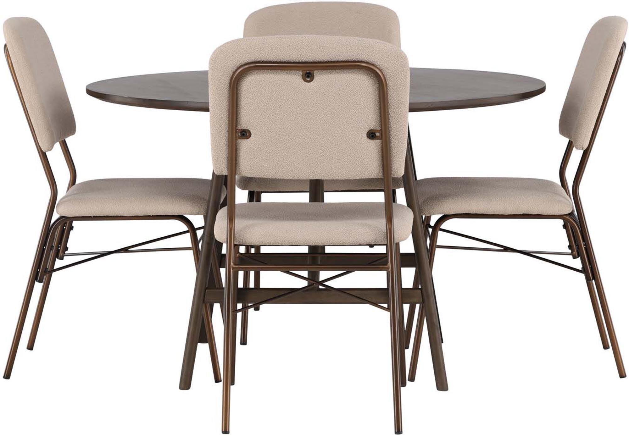 Stilvolles Kaseindon Esszimmerset mit Seda-Stühlen, 100cm Tisch, Walnussbraun, skandinavisch elegant.