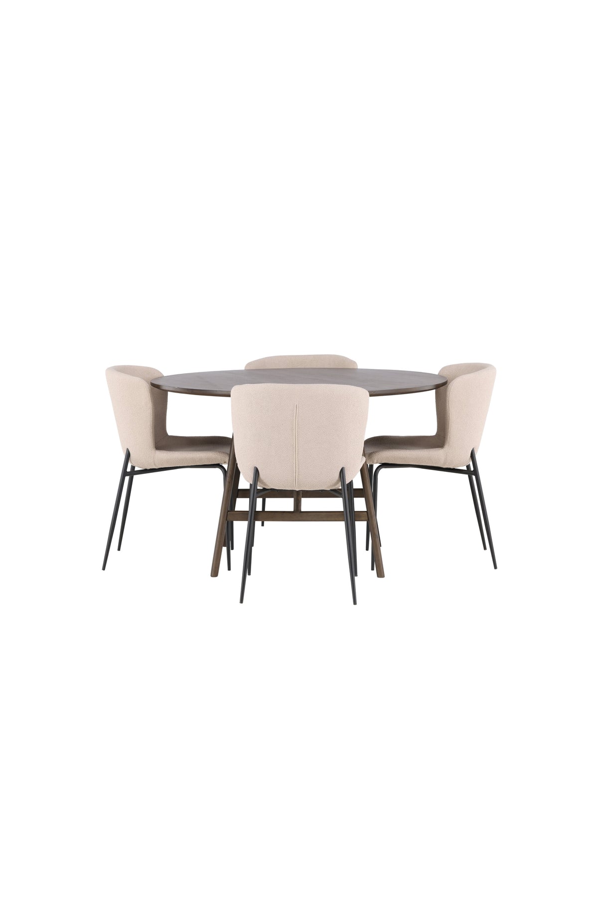 Kaseindon Esszimmerset + Modesto ⌀100cm/4St. in Beige, Schwarz präsentiert im Onlineshop von KAQTU Design AG. Esszimmerset ist von Venture Home