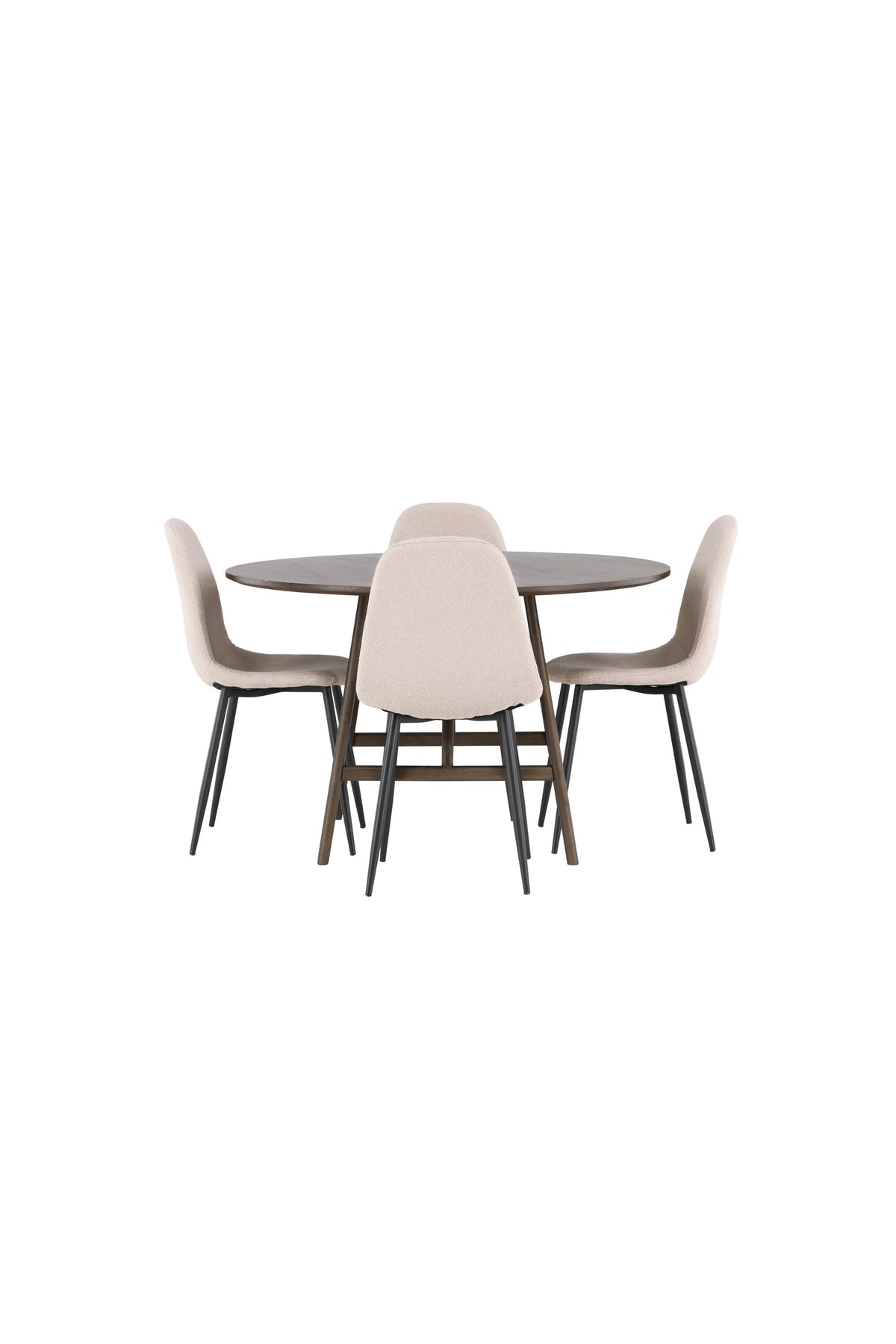 Kaseindon Esszimmerset + Polar ⌀100cm/4St. in Beige, Schwarz präsentiert im Onlineshop von KAQTU Design AG. Esszimmerset ist von Venture Home