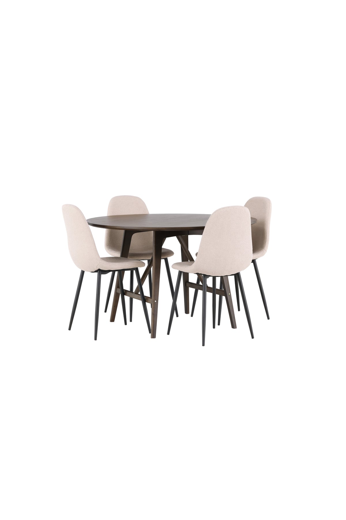 Kaseindon Esszimmerset + Polar ⌀100cm/4St. in Beige, Schwarz präsentiert im Onlineshop von KAQTU Design AG. Esszimmerset ist von Venture Home