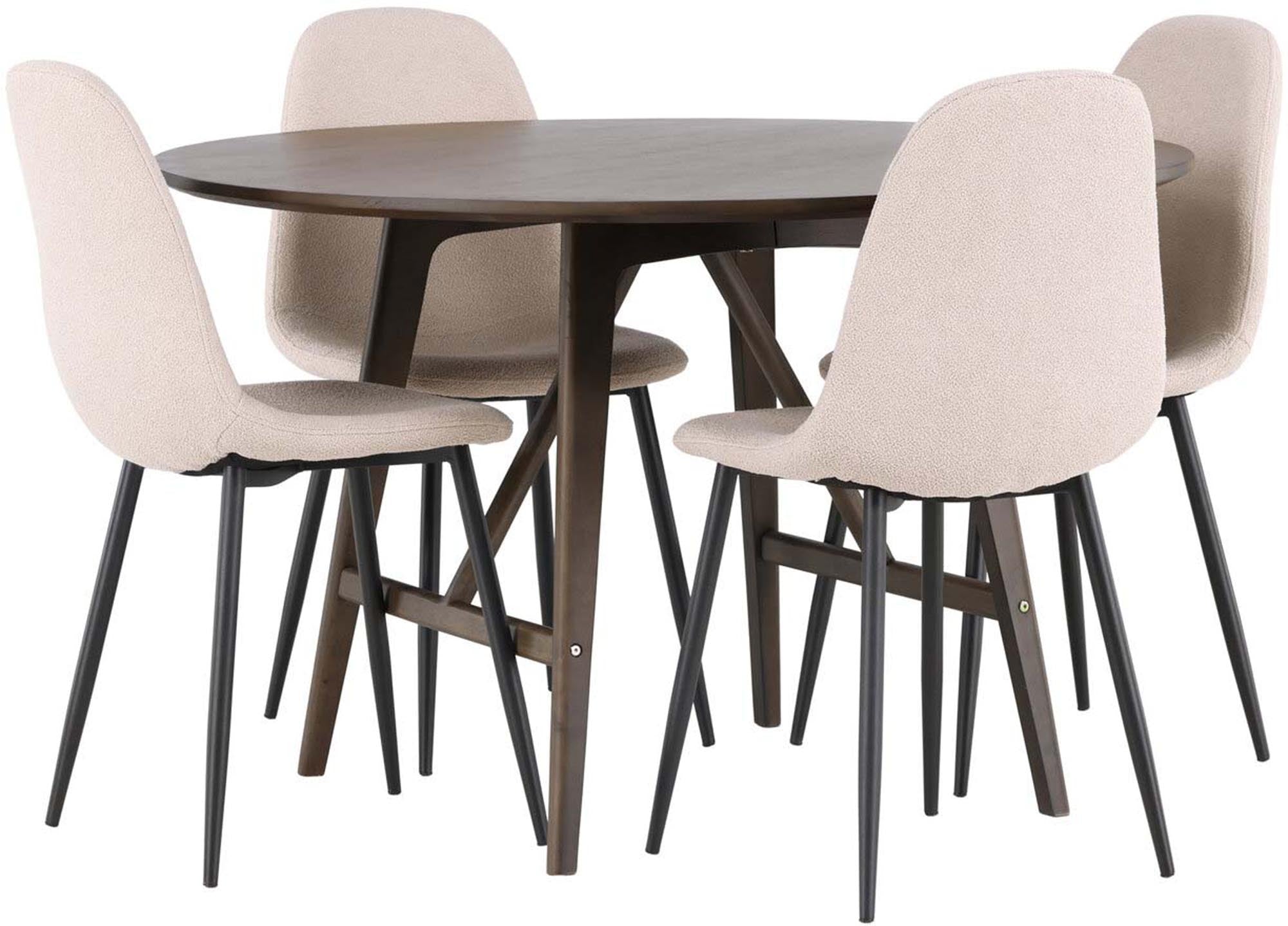 Modernes Esszimmerset Kaseindon + Polar, 100cm, 4 Stühle, Venture Home.