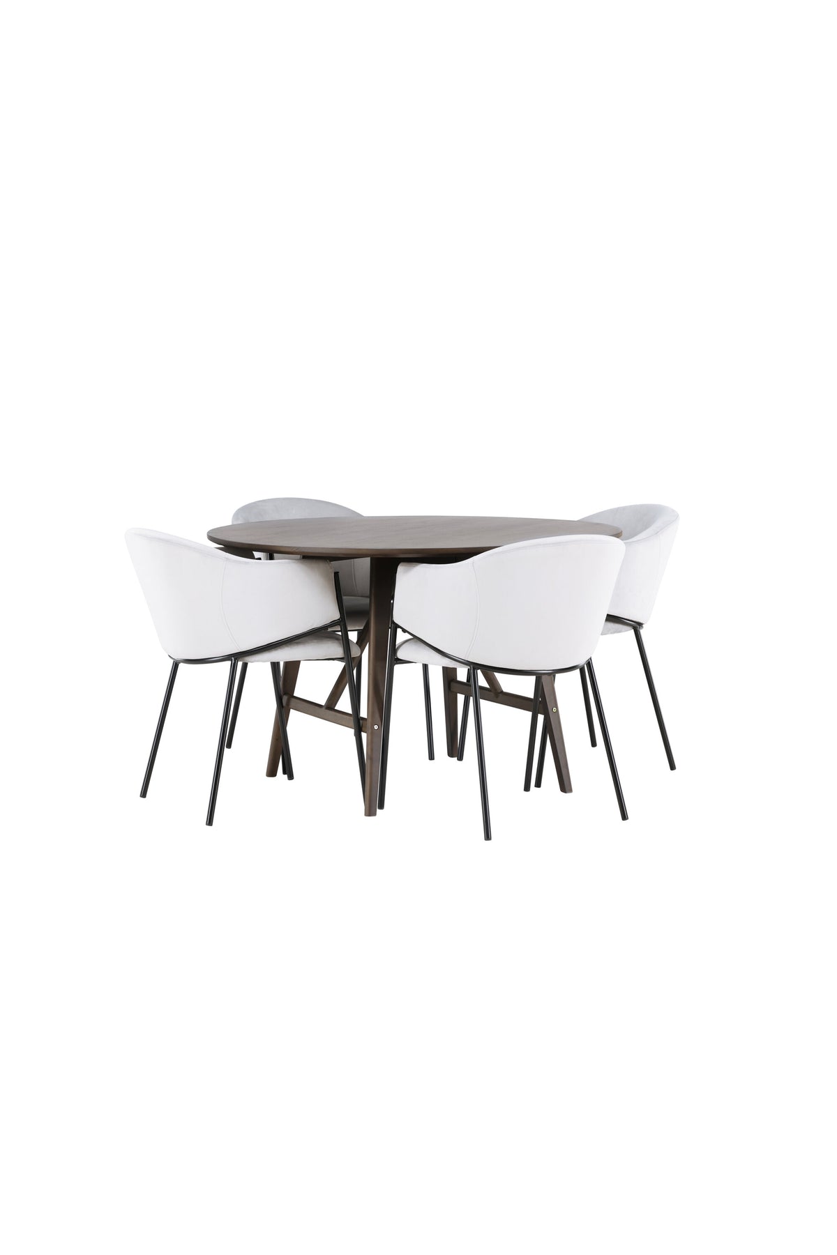 Kaseindon Esszimmerset + Evelina ⌀100cm/4St. in Schwarzgrau präsentiert im Onlineshop von KAQTU Design AG. Esszimmerset ist von Venture Home