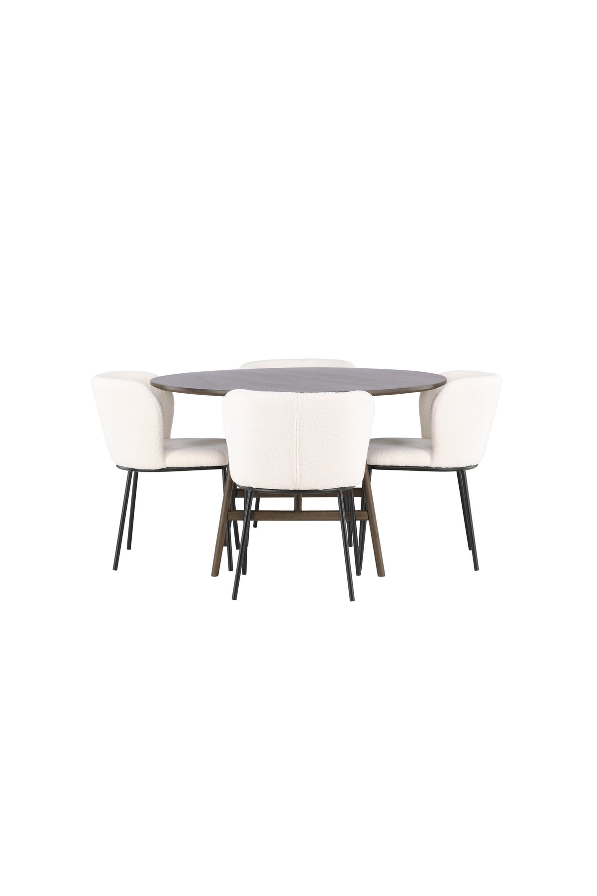 Kaseindon Esszimmerset + Edina ⌀100cm/4St. in Schwarz-Weiss präsentiert im Onlineshop von KAQTU Design AG. Esszimmerset ist von Venture Home