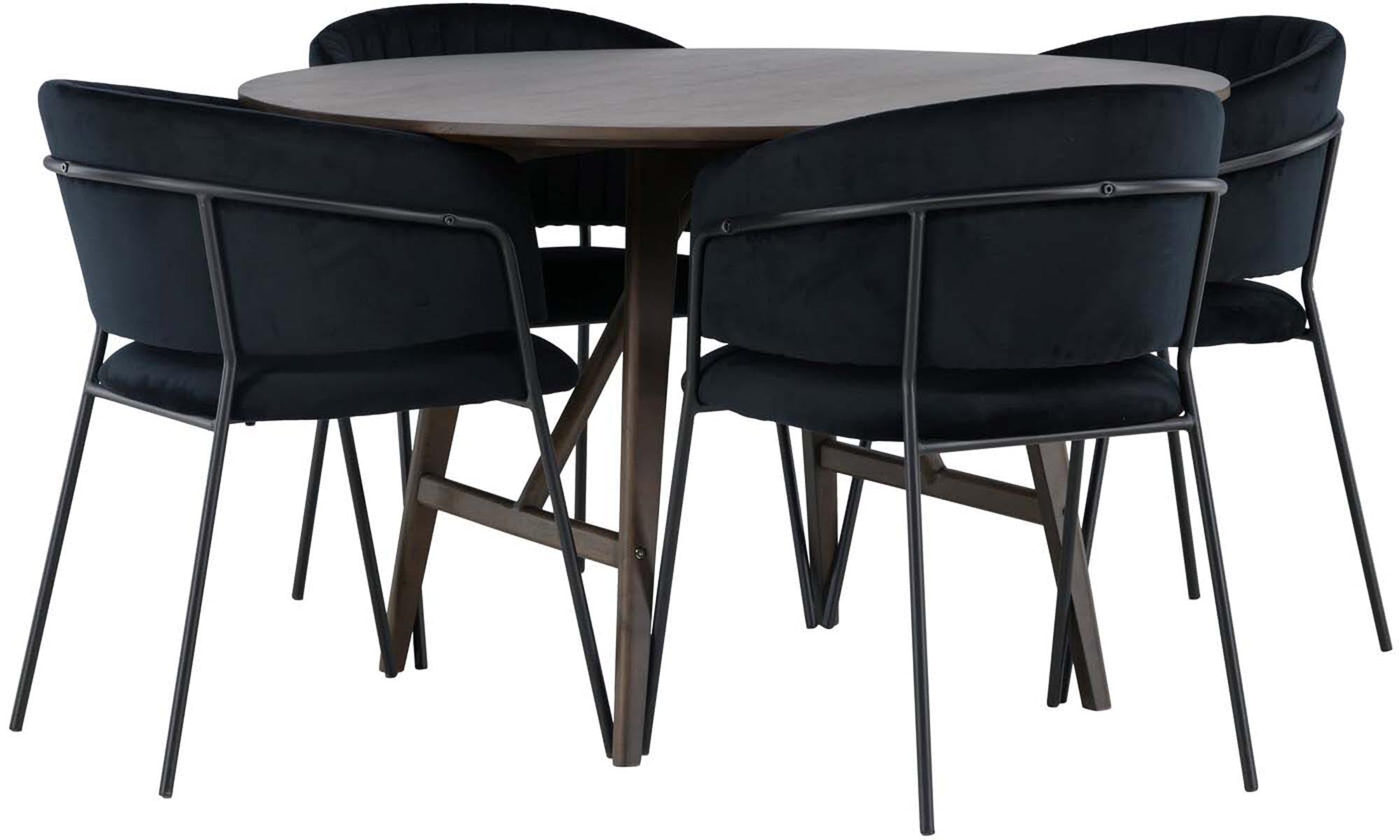 Stilvolles Esszimmerset Kaseindon + Selma, 100cm, 4 Stühle, modern.