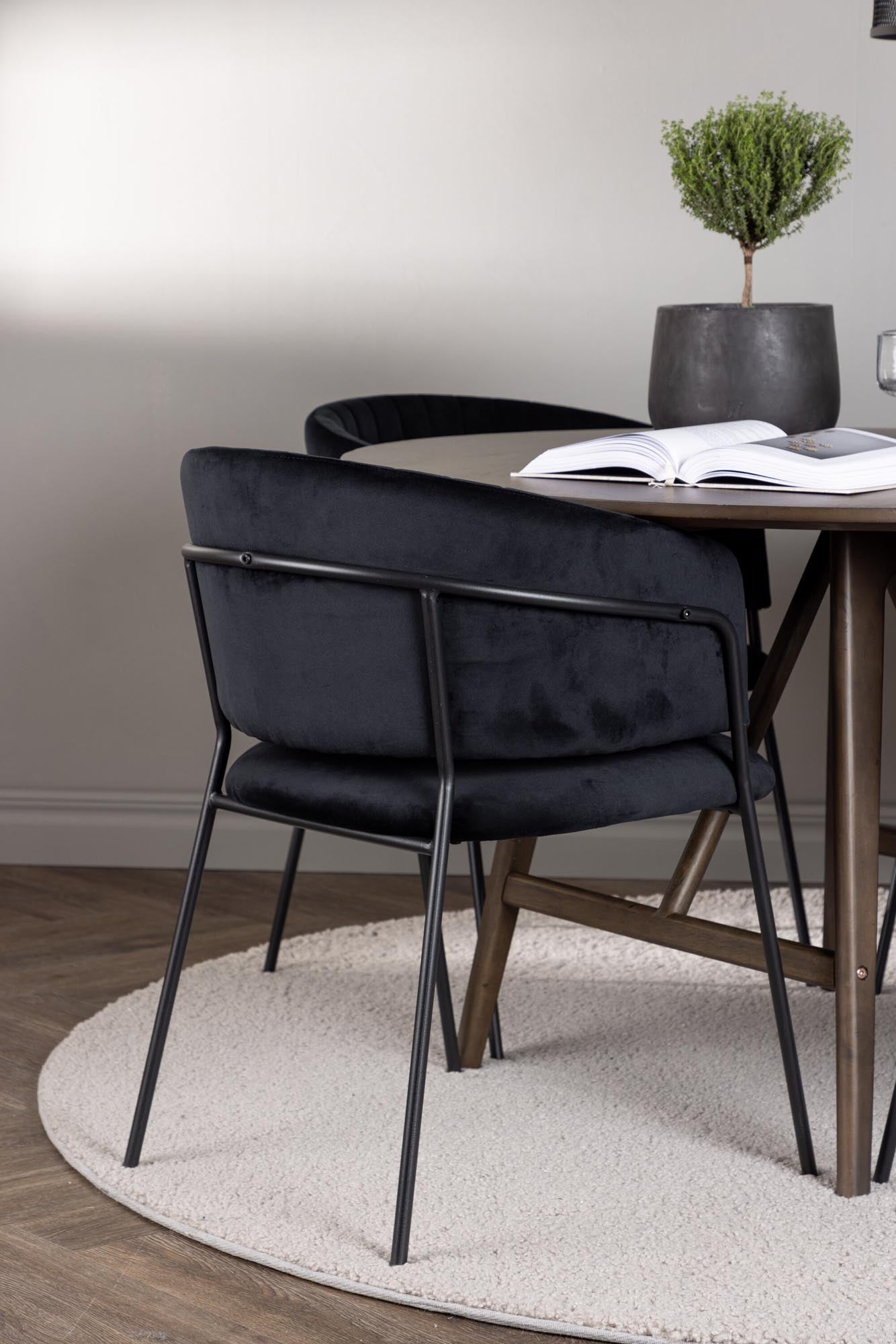 Elegantes Esszimmerset Kaseindon + Selma, 100cm, 4 Stühle, modern.