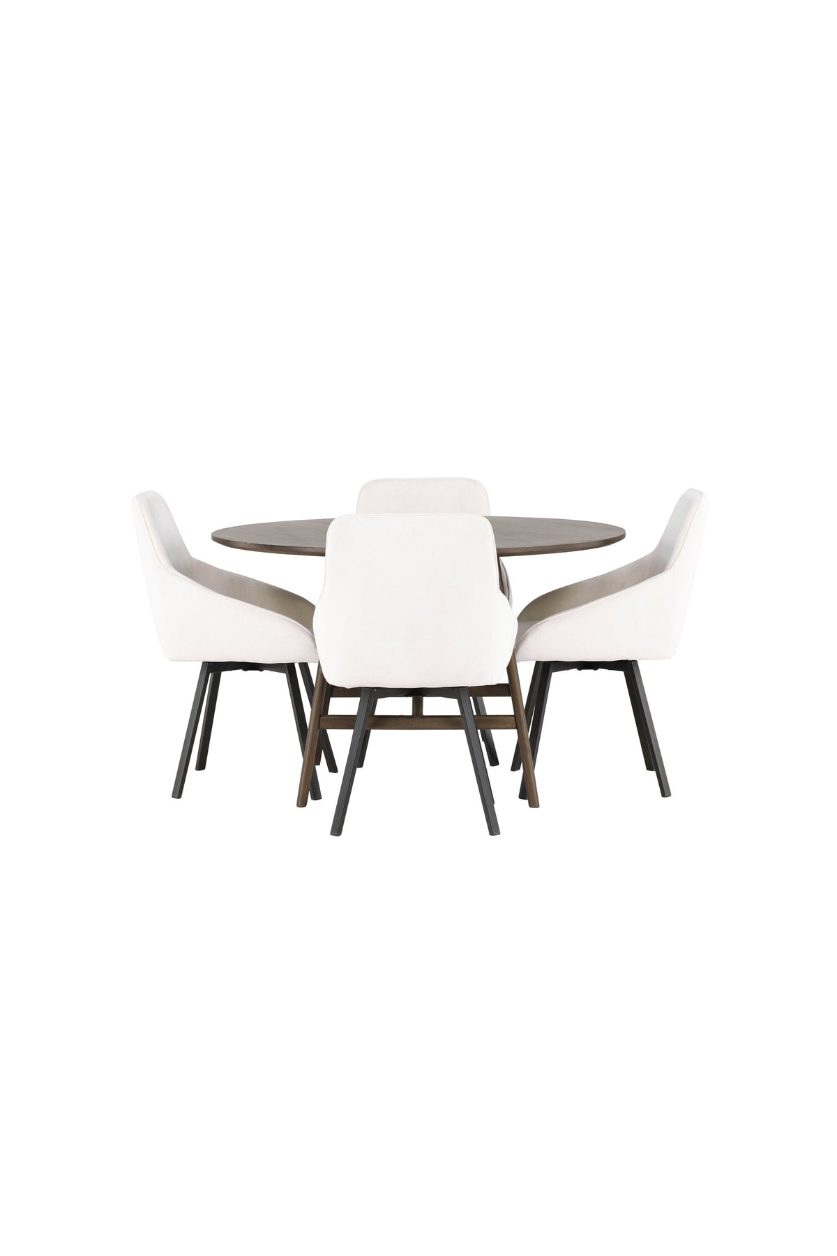 Kaseindon Esszimmerset + Rosie ⌀100cm/4St. in Beige, Schwarz präsentiert im Onlineshop von KAQTU Design AG. Esszimmerset ist von Venture Home