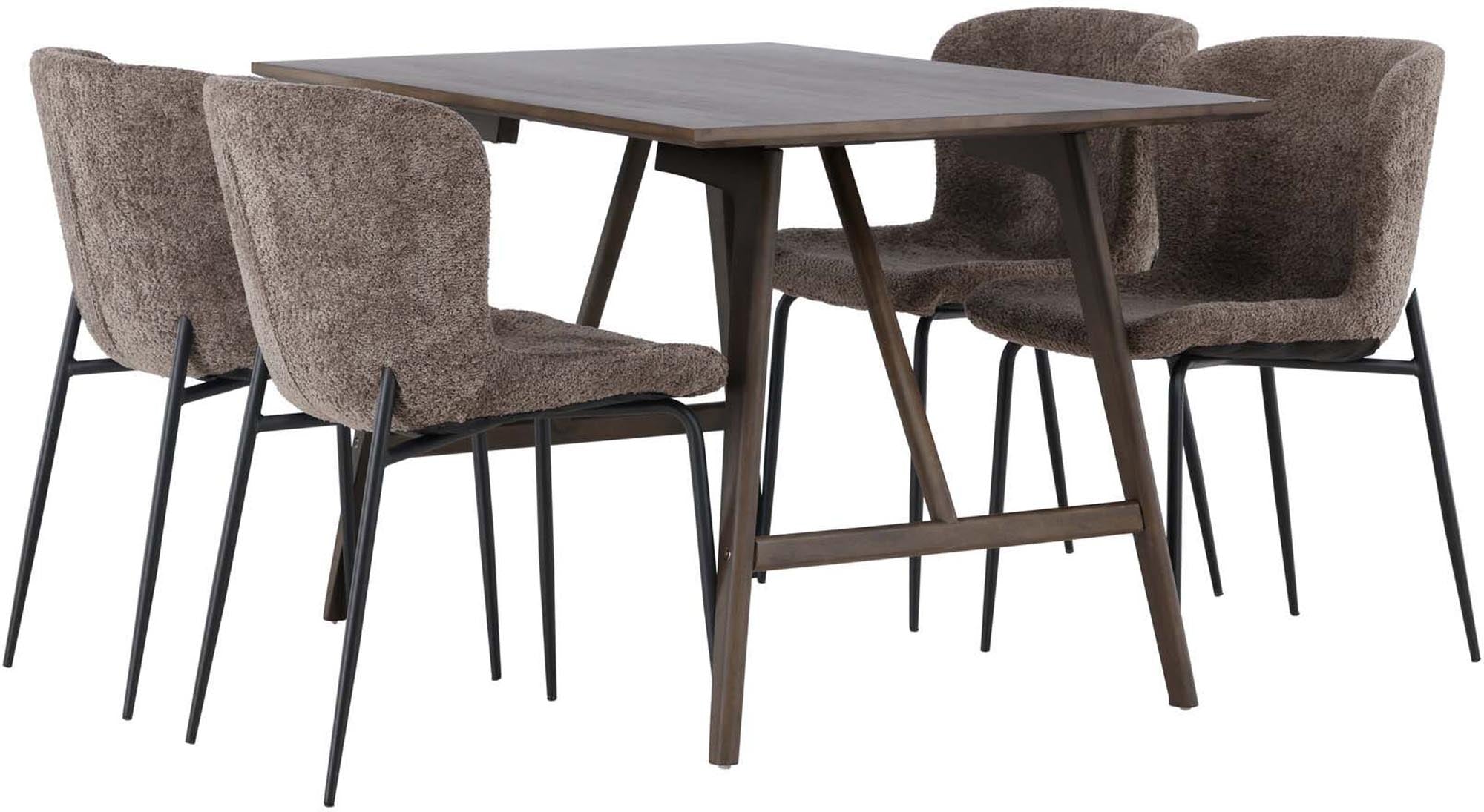 Stilvolles Kaseindon Esszimmerset mit 4 Modesto Stühlen, 120cm Tisch.