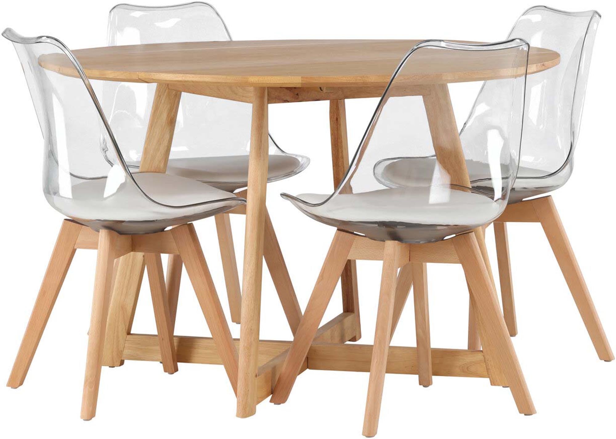 Elegantes Yadikon Esszimmerset mit Edvin Tisch, 120cm, 4 Stühle.