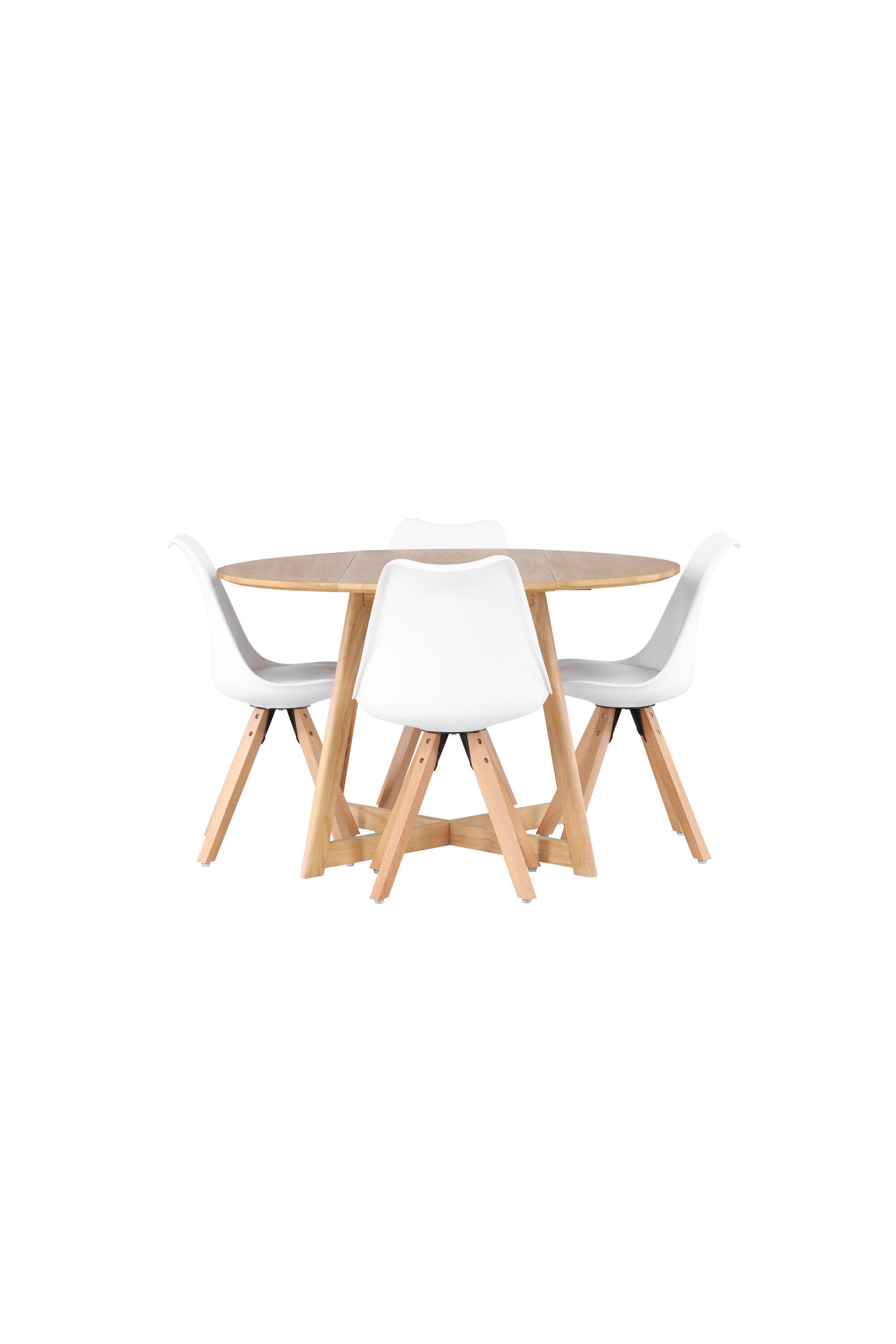 Yadikon Esszimmerset + Zeno ⌀120cm/4St. in Natur, Weiss präsentiert im Onlineshop von KAQTU Design AG. Esszimmerset ist von Venture Home