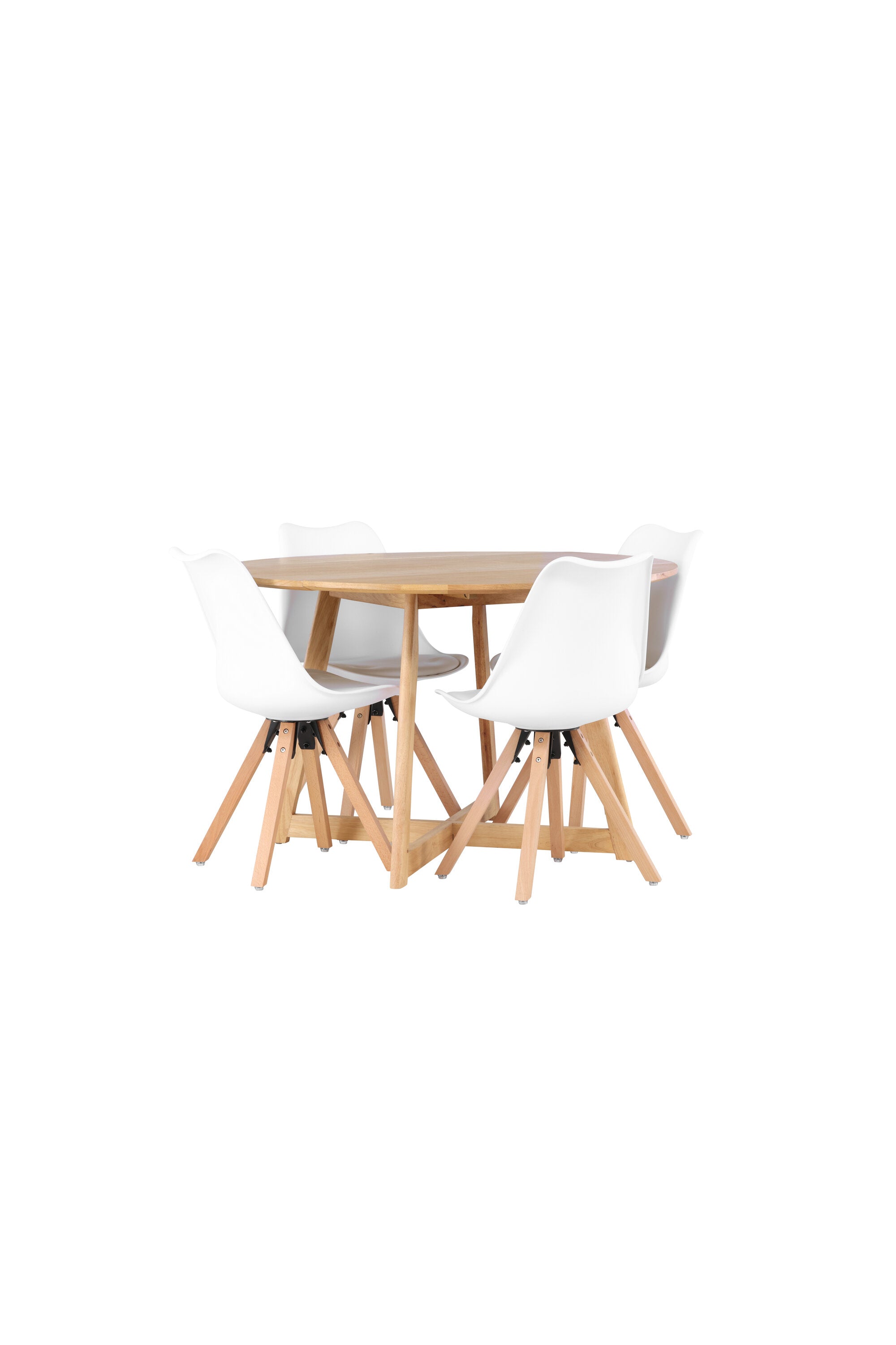 Yadikon Esszimmerset + Zeno ⌀120cm/4St. in Natur, Weiss präsentiert im Onlineshop von KAQTU Design AG. Esszimmerset ist von Venture Home