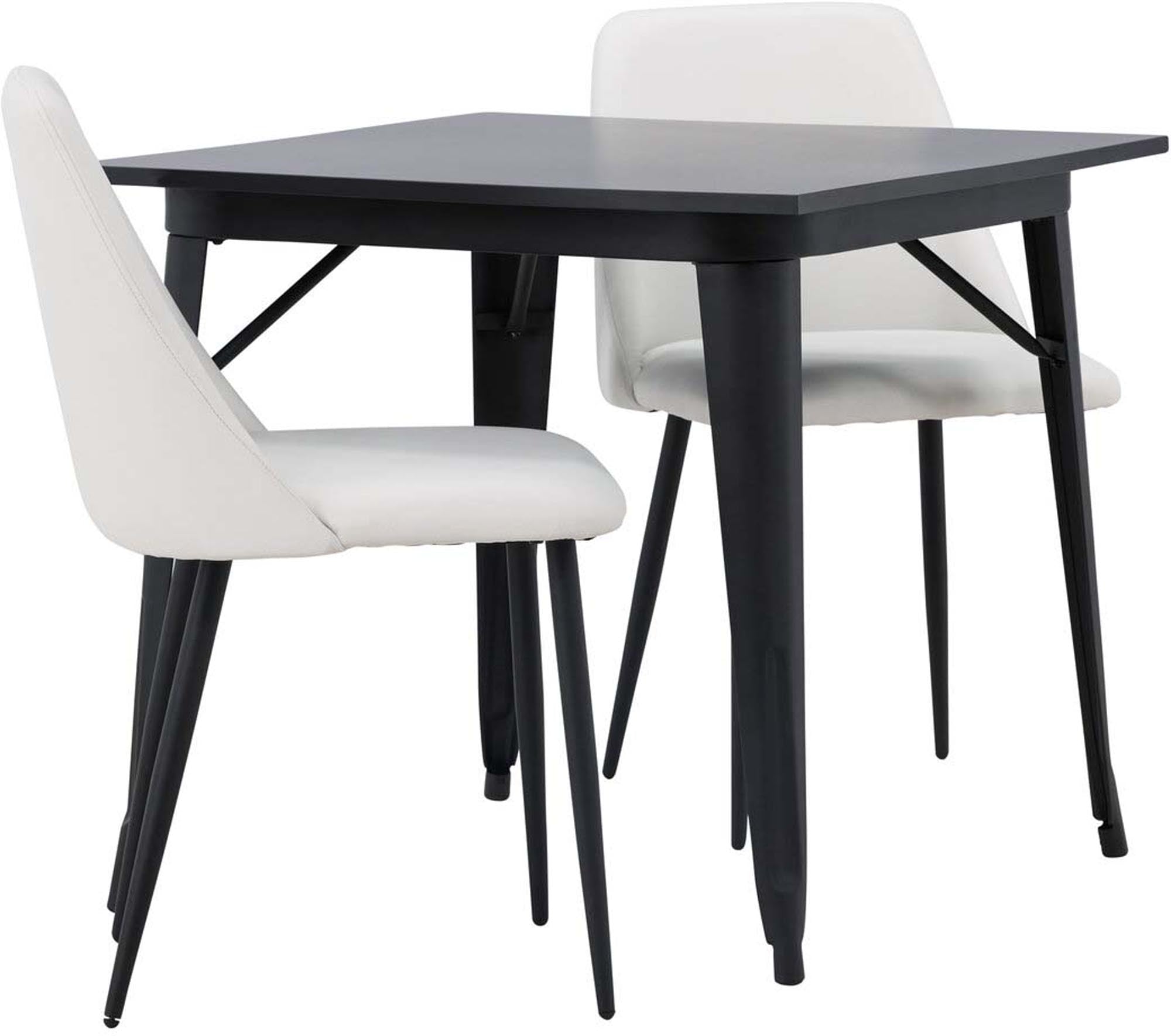 Stylisches Esszimmerset von Venture Home: quadratischer 80cm Tisch und bequeme Night Stühle, ideal für kleine Räume.