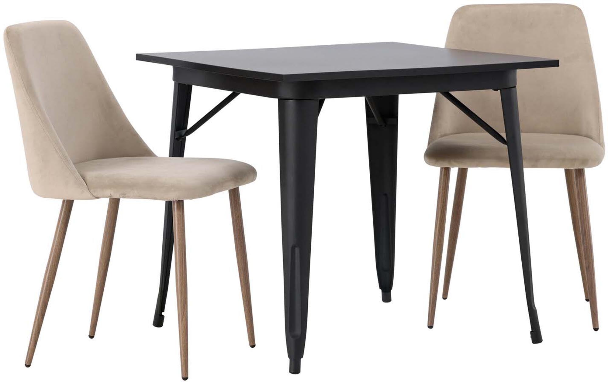 Elegantes Tempe Esszimmerset mit 80cm Tisch, perfekt für kleine Räume.