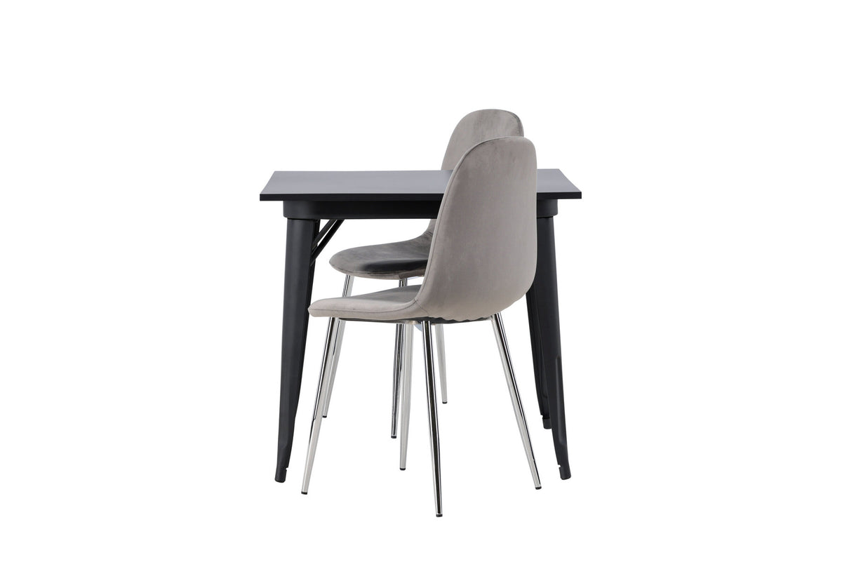Tempe Esszimmerset + Eva 80cm/2St. in Hellgrau, Silber präsentiert im Onlineshop von KAQTU Design AG. Esszimmerset ist von Venture Home