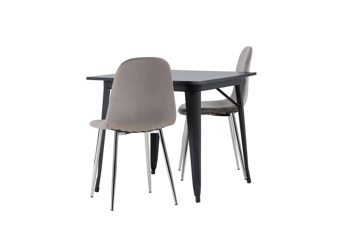 Tempe Esszimmerset + Eva 80cm/2St. in Hellgrau, Silber präsentiert im Onlineshop von KAQTU Design AG. Esszimmerset ist von Venture Home