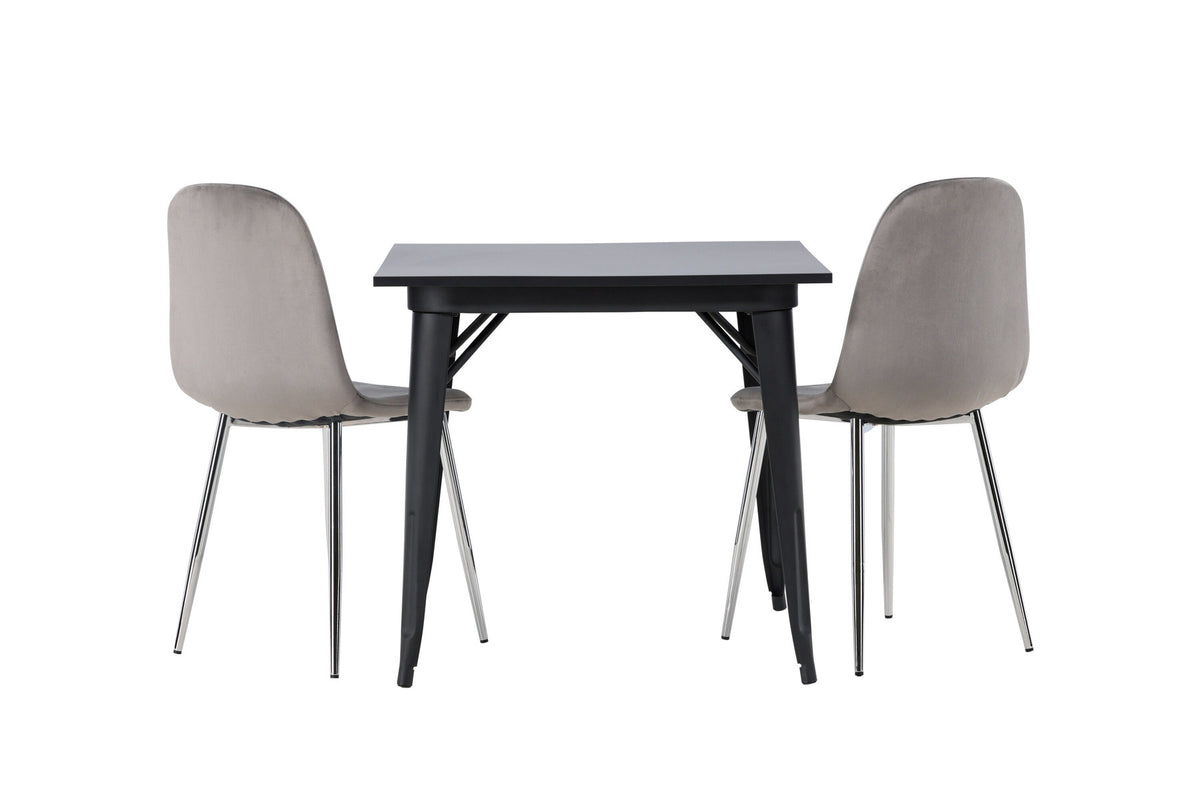 Tempe Esszimmerset + Eva 80cm/2St. in Hellgrau, Silber präsentiert im Onlineshop von KAQTU Design AG. Esszimmerset ist von Venture Home