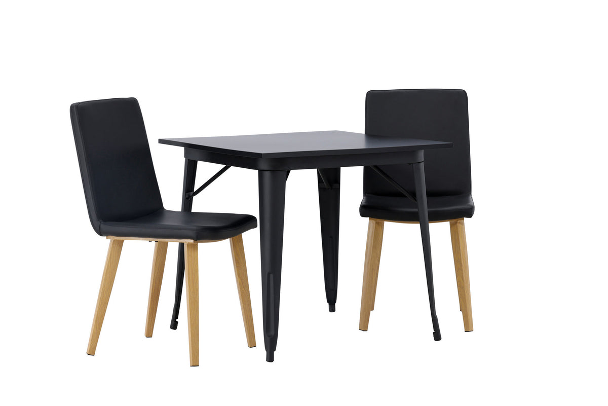 Tempe Esszimmerset + Today 80cm/2St. in Schwarz, Natur präsentiert im Onlineshop von KAQTU Design AG. Esszimmerset ist von Venture Home