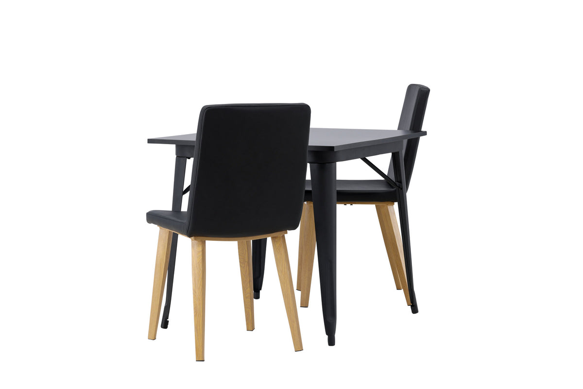 Tempe Esszimmerset + Today 80cm/2St. in Schwarz, Natur präsentiert im Onlineshop von KAQTU Design AG. Esszimmerset ist von Venture Home