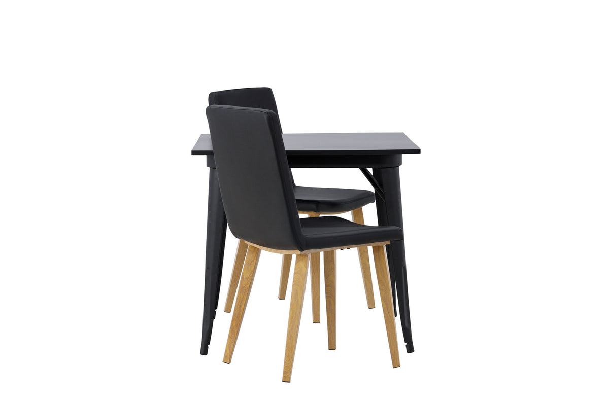Tempe Esszimmerset + Today 80cm/2St. in Schwarz, Natur präsentiert im Onlineshop von KAQTU Design AG. Esszimmerset ist von Venture Home