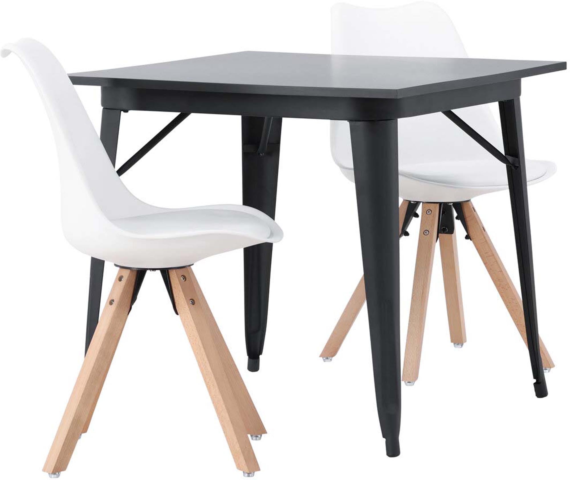 Elegantes Tempe Esszimmerset mit platzsparenden Zeno Stühlen.