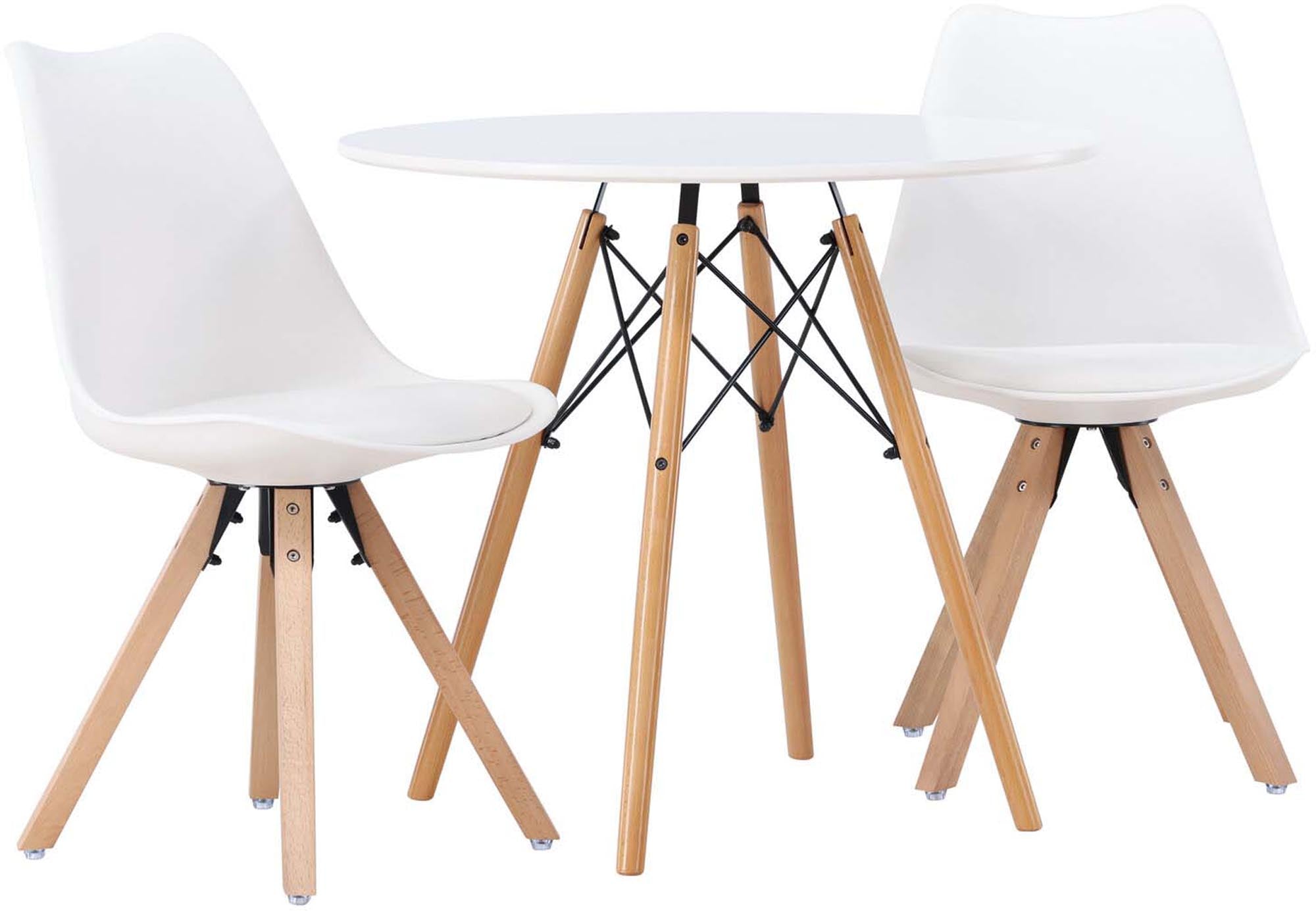 Stilvolles Danburi Esszimmerset mit Zeno Stühlen, ideal für kleine und große Räume. Hochwertige Materialien und komfortable Sitzkissen für gesellige Momente.