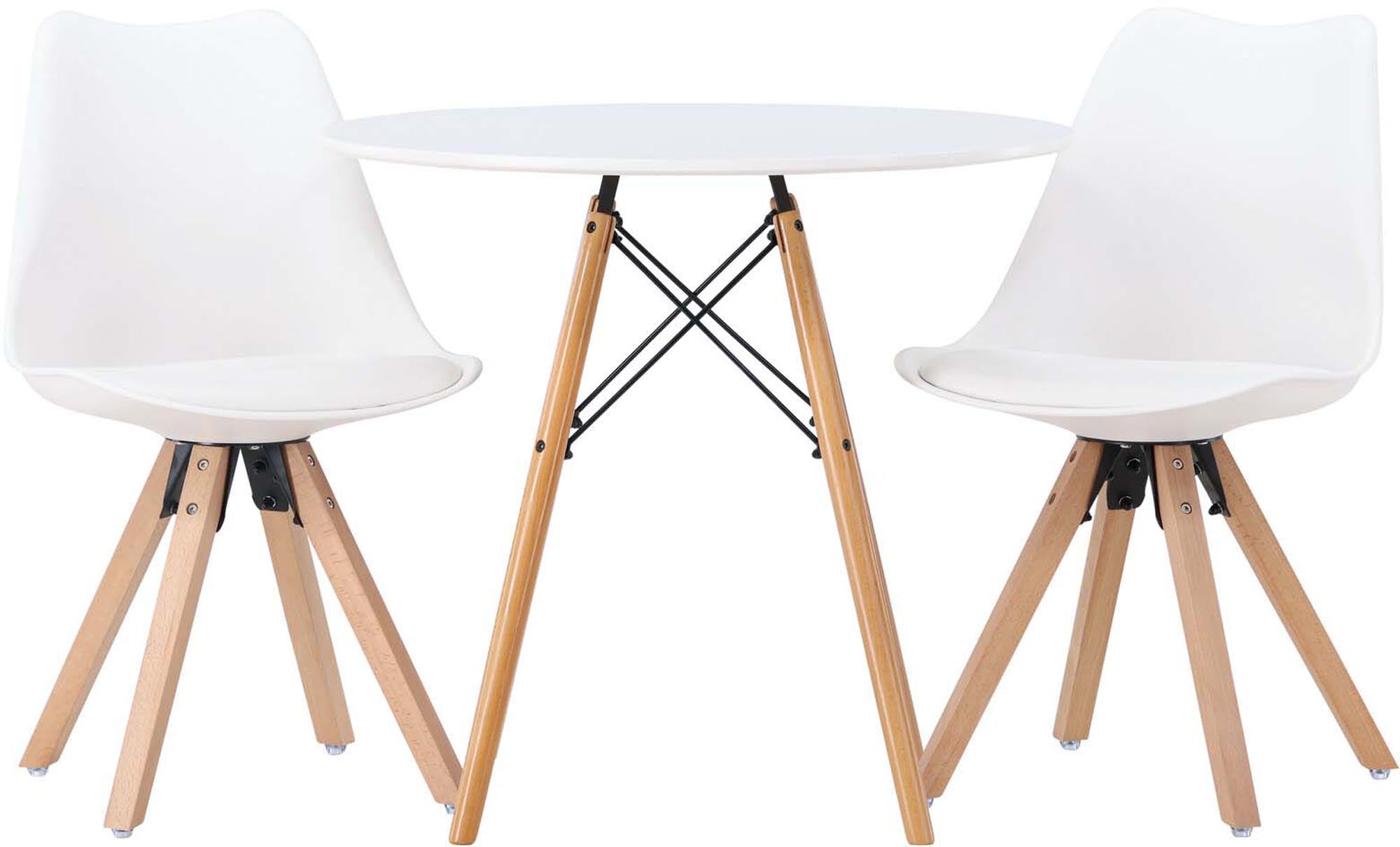 Elegantes Danburi Esszimmerset mit Zeno Stühlen, perfekt für jeden Raum. Robuste Materialien und bequeme Kissen für unvergessliche Essensmomente.