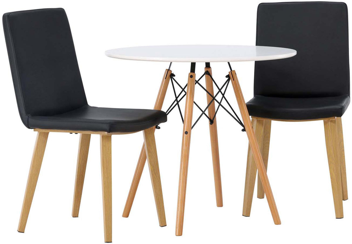 Danburi Esszimmerset + Today ⌀60cm/2St. in Schwarz, Natur präsentiert im Onlineshop von KAQTU Design AG. Esszimmerset ist von Venture Home