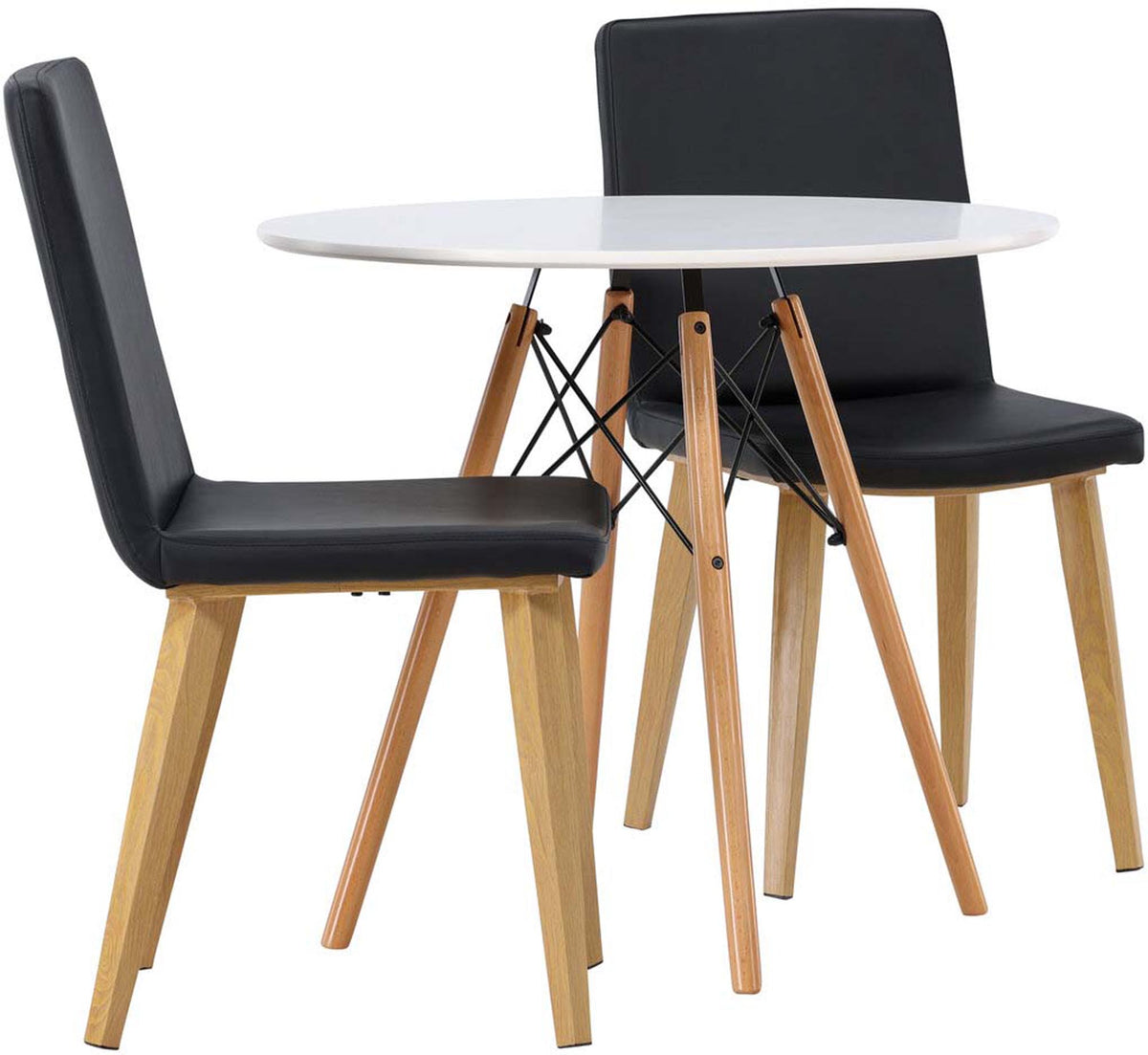 Danburi Esszimmerset + Today ⌀60cm/2St. in Schwarz, Natur präsentiert im Onlineshop von KAQTU Design AG. Esszimmerset ist von Venture Home