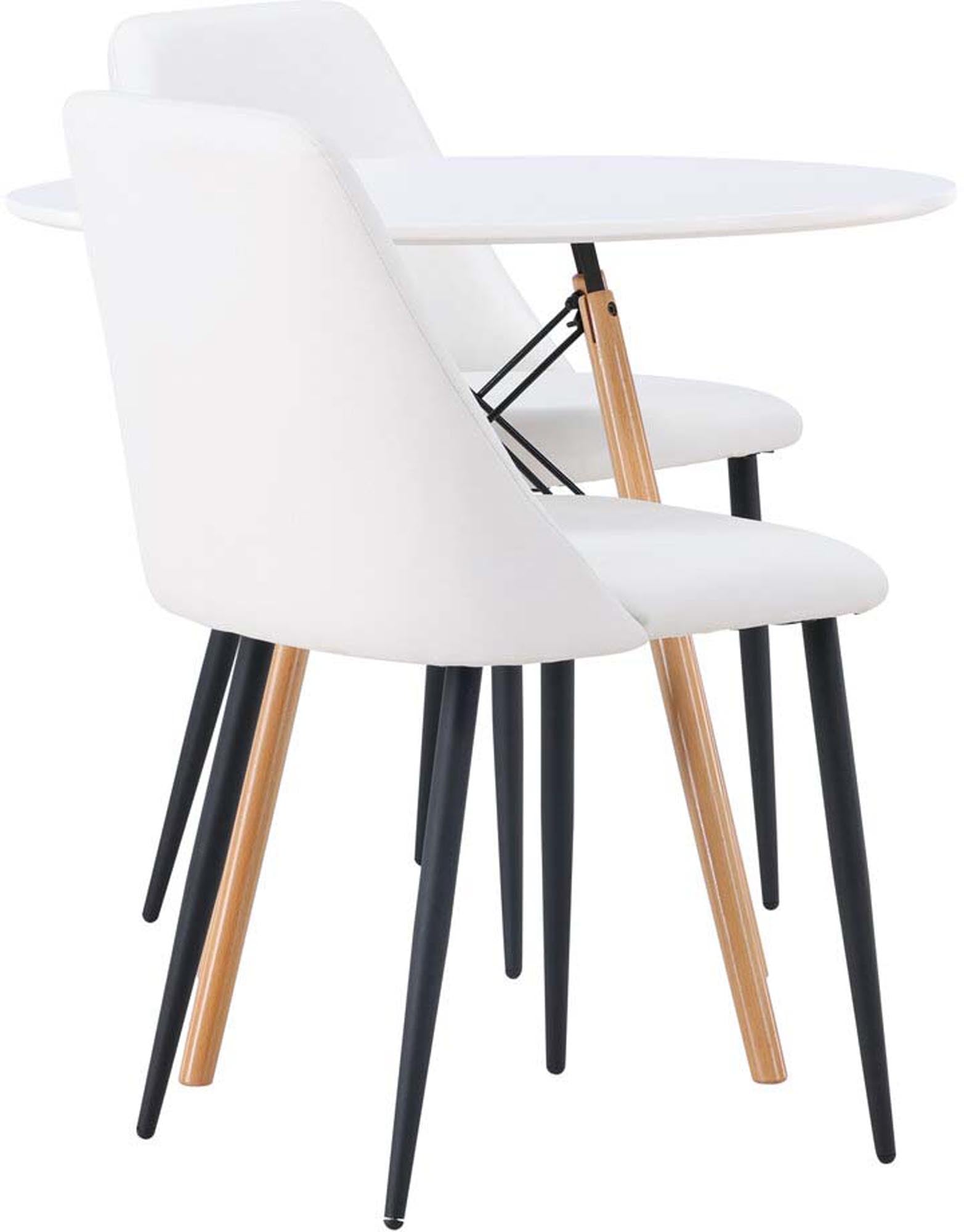 Stilvolles Danburi Esszimmerset: runder Tisch & 2 Stühle von Venture.