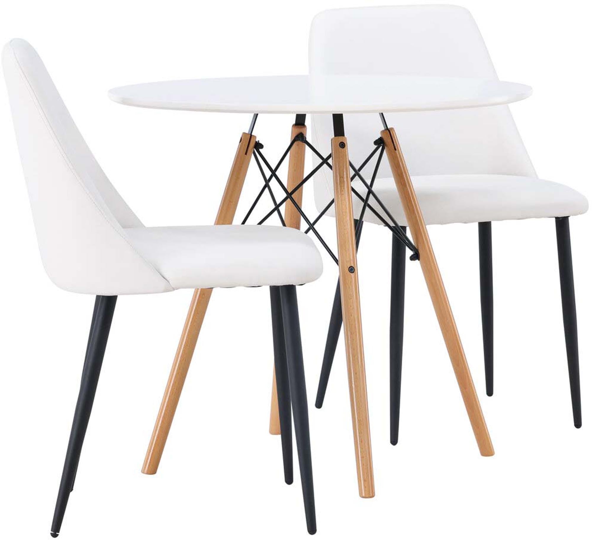 Modernes Danburi Esszimmerset mit rundem Tisch und 2 Stühlen.