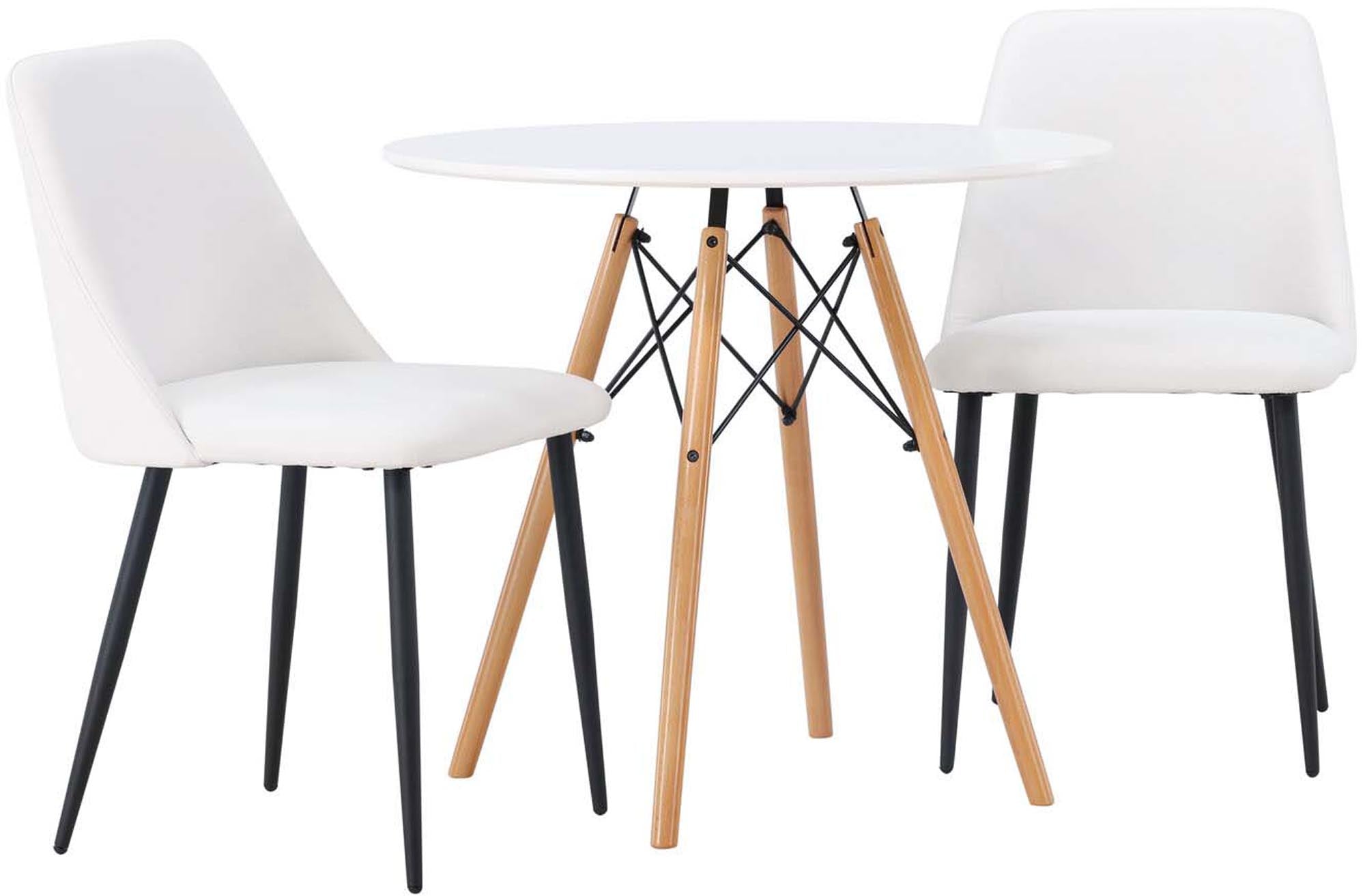 Stilvolles Danburi Esszimmerset mit kompaktem Tisch und 2 Stühlen.