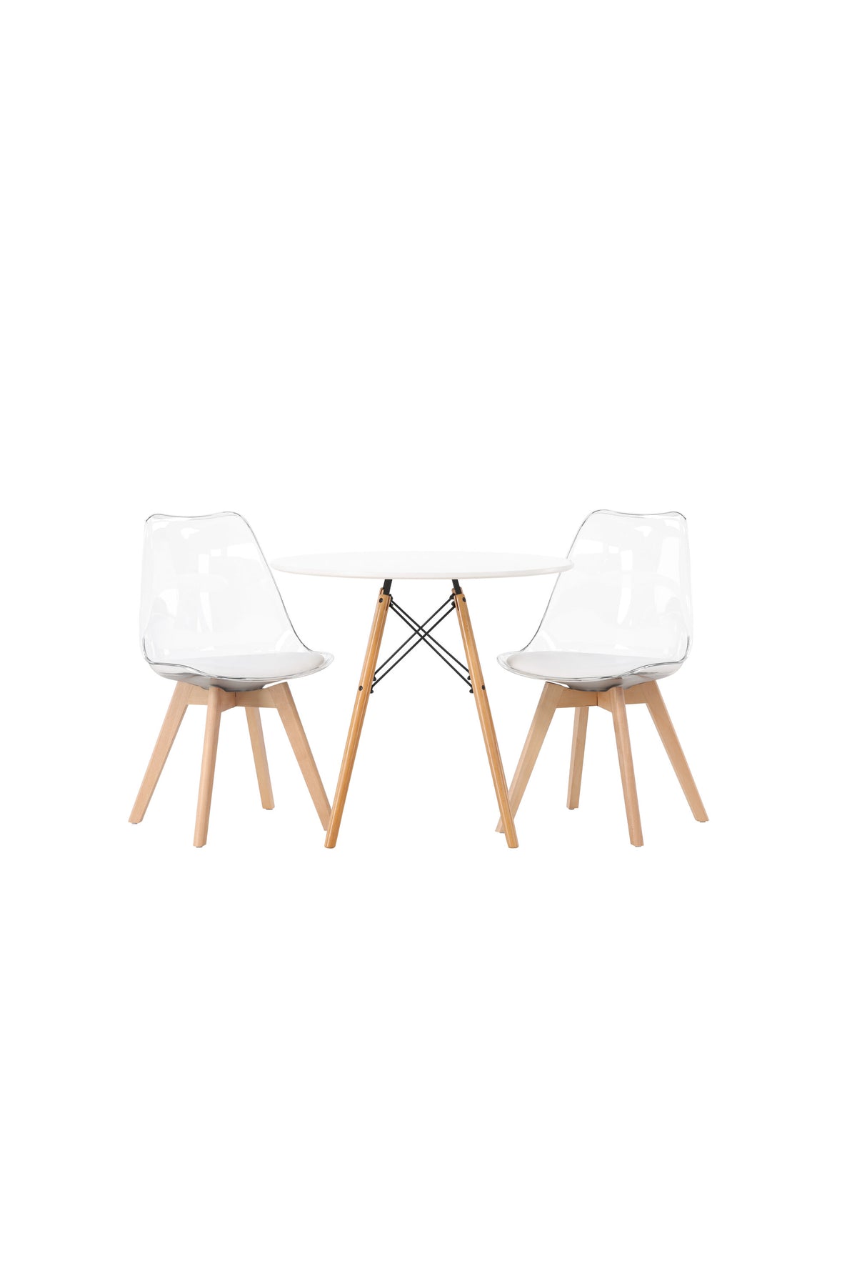Danburi Esszimmerset + Edvin ⌀60cm/2St. in Natur,Transparent,Weiss präsentiert im Onlineshop von KAQTU Design AG. Esszimmerset ist von Venture Home