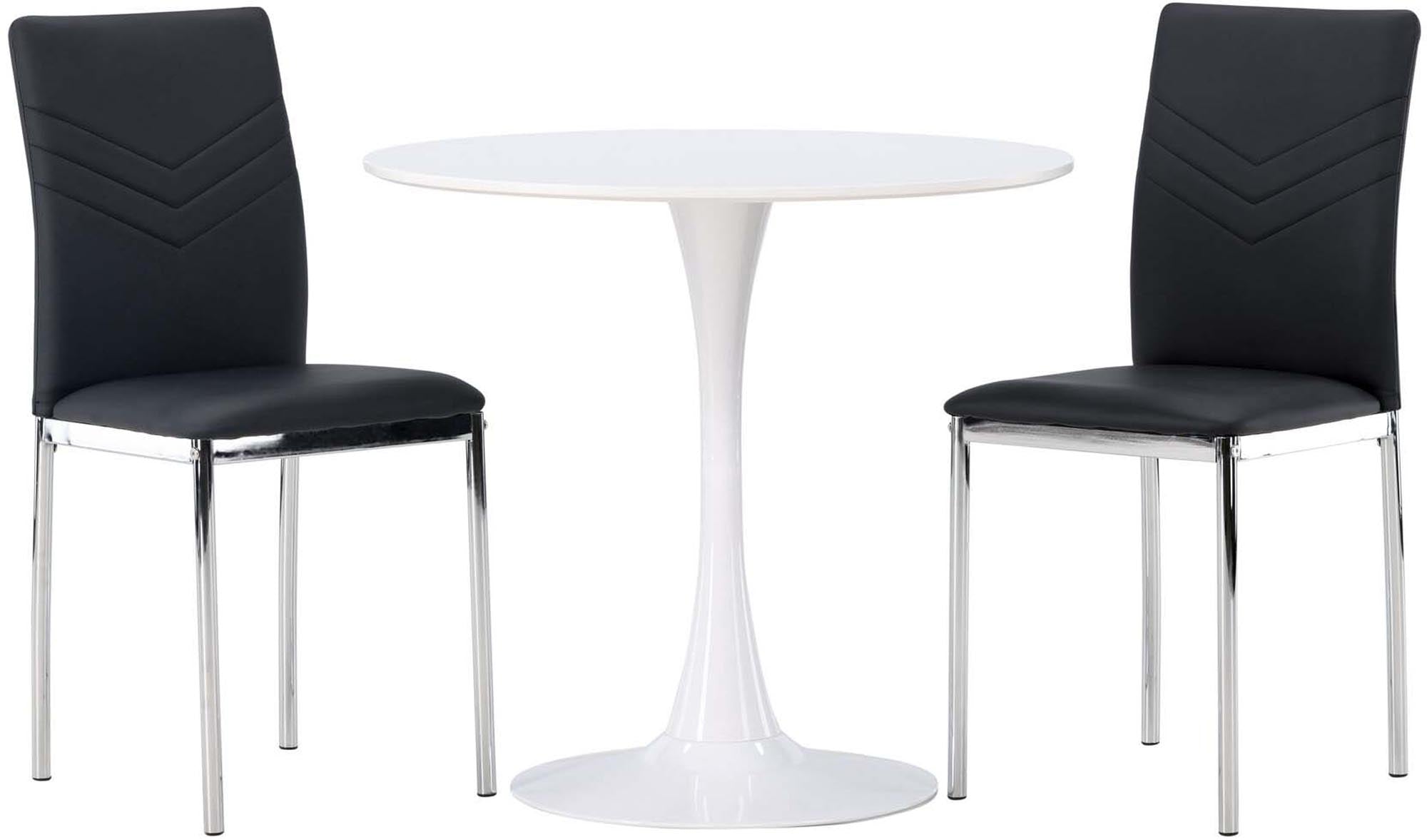 Entdecken Sie das Hamden Esszimmerset + Lily: Eleganter runder Tisch und stilvolle Stühle für gemütliche Essbereiche. Hochwertige Verarbeitung und modernes Design.