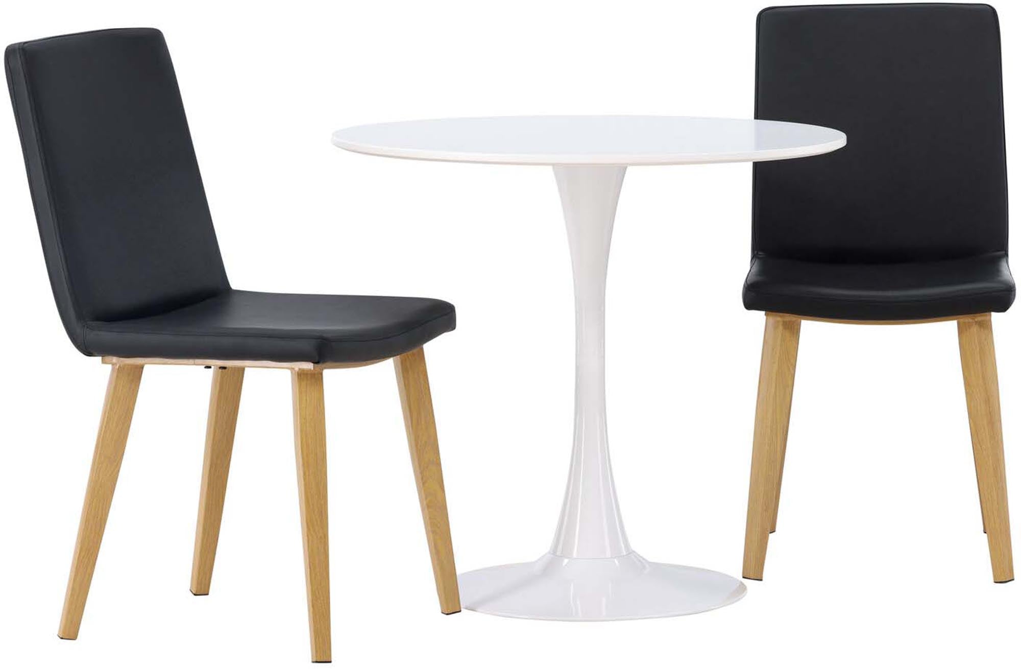 Modernes Hamden Esszimmerset mit 80 cm rundem Tisch und komfortablen Stühlen. Ideal für stilvolle Esszimmer und gesellige Runden.