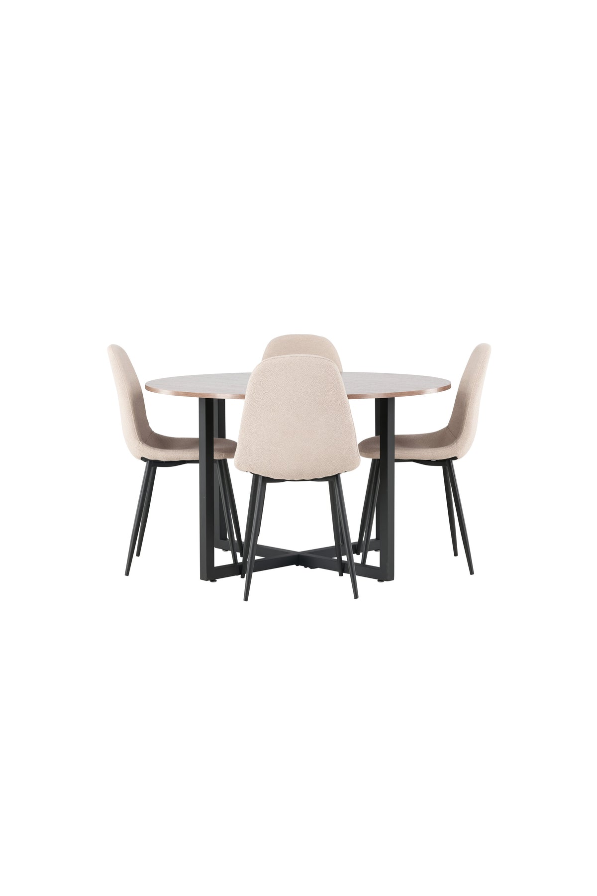 Durango Esszimmerset + Polar ⌀120cm/4St. in Beige, Schwarz präsentiert im Onlineshop von KAQTU Design AG. Esszimmerset ist von Venture Home