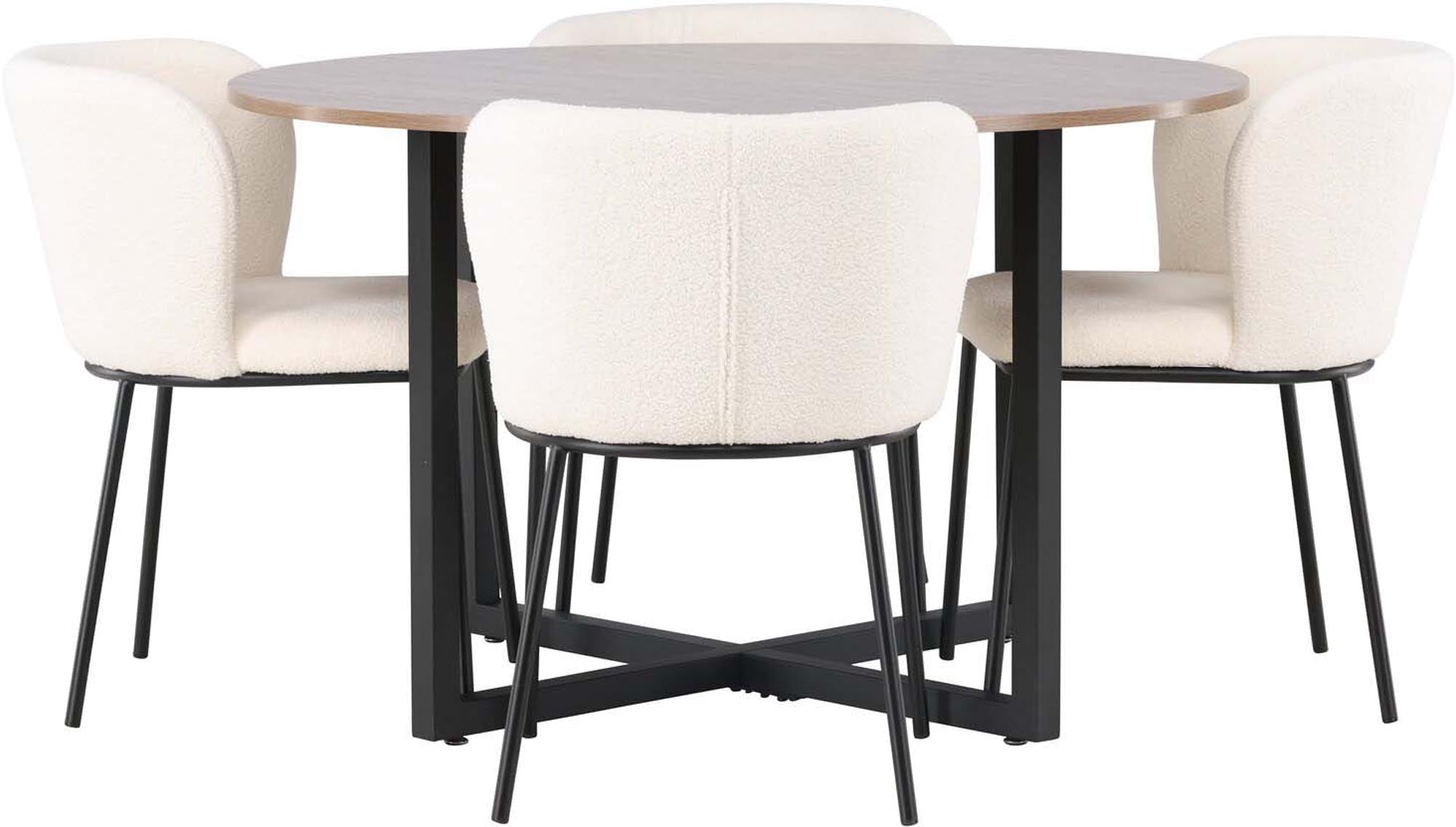 Entdecken Sie das stilvolle Durango Esszimmerset + Edina ⌀120cm/4St. von Venture Home. Perfekt für gesellige Abende und elegantes Wohnen.