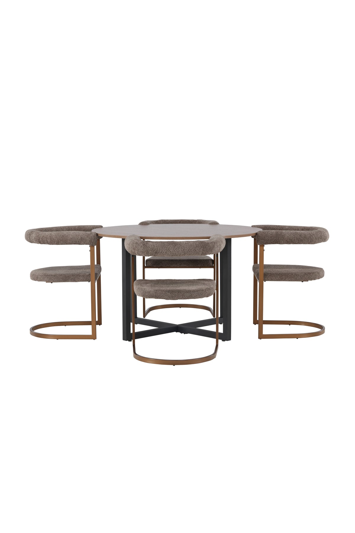 Durango Esszimmerset + Morning ⌀120cm/4St. in Braun-grau präsentiert im Onlineshop von KAQTU Design AG. Esszimmerset ist von Venture Home
