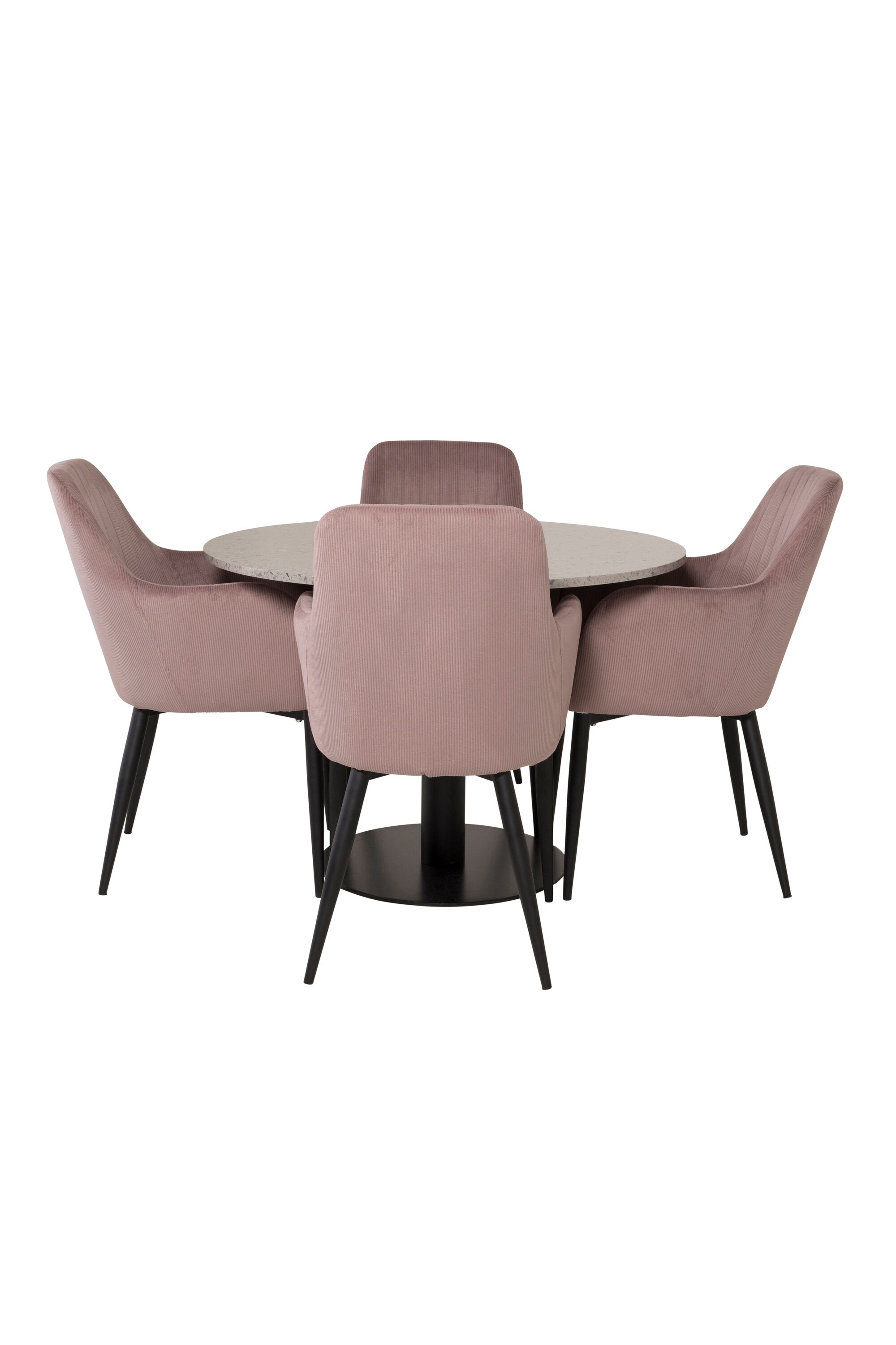 Esszimmer Set Razzia mit Stuhl Comfort in Grau/Schwarz/ Altrosa präsentiert im Onlineshop von KAQTU Design AG. Esszimmerset ist von Venture Home