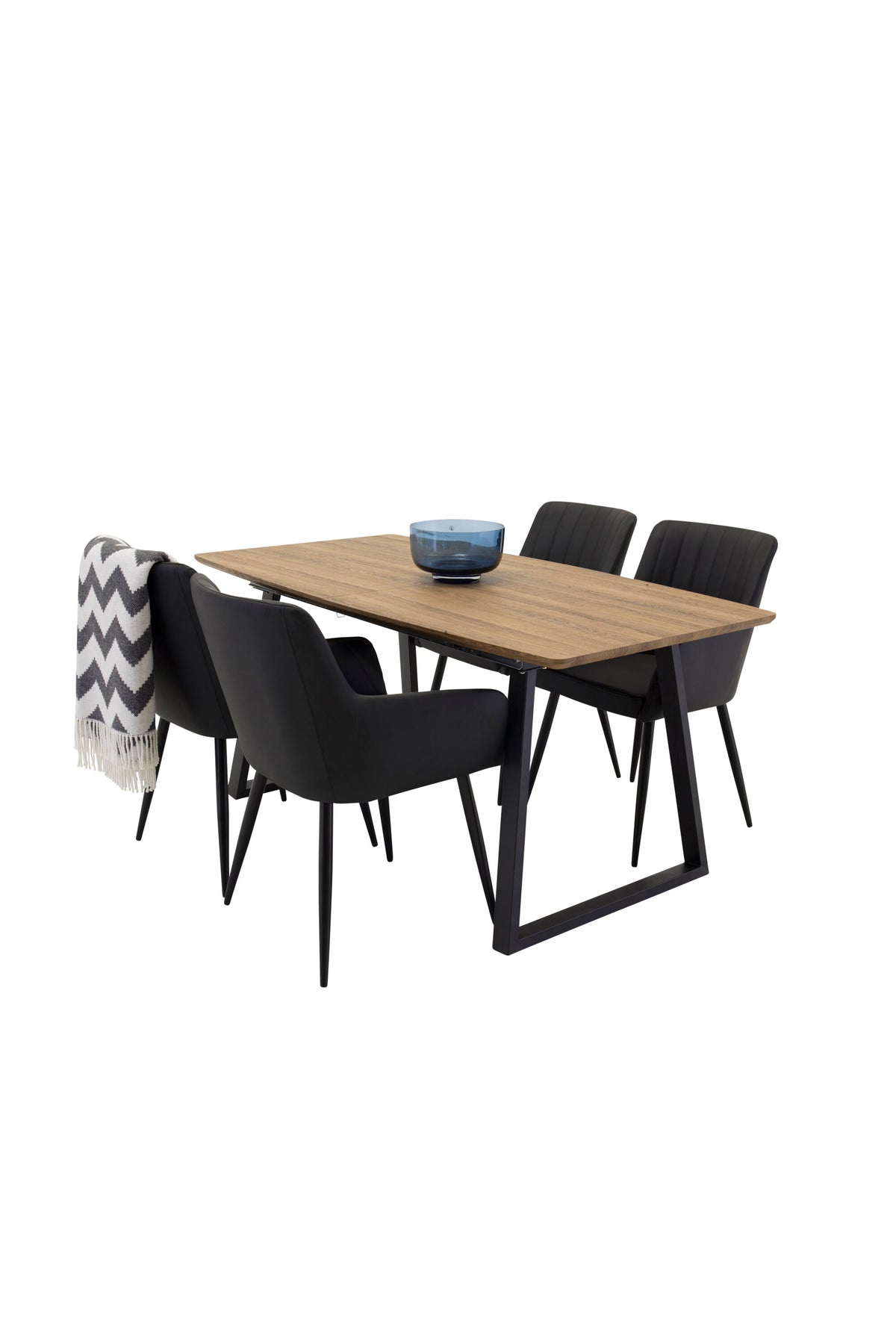 Esszimmer Set Inca mit Stuhl Comfort in Natur/Schwarz präsentiert im Onlineshop von KAQTU Design AG. Esszimmerset ist von Venture Home