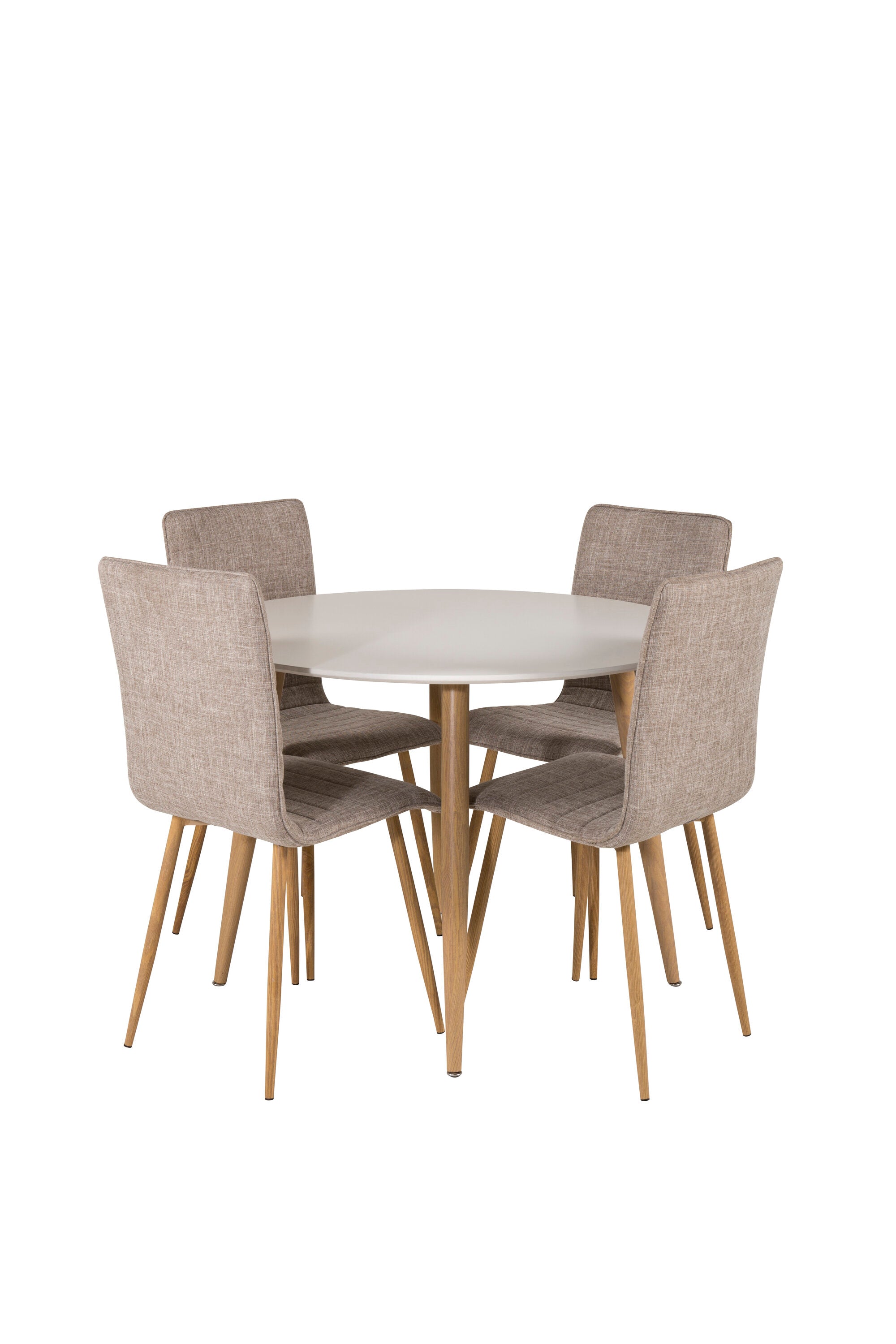 Esszimmer Set Plaza mit Stuhl Windu in Weiss/Hellgrau/Natur präsentiert im Onlineshop von KAQTU Design AG. Esszimmerset ist von Venture Home
