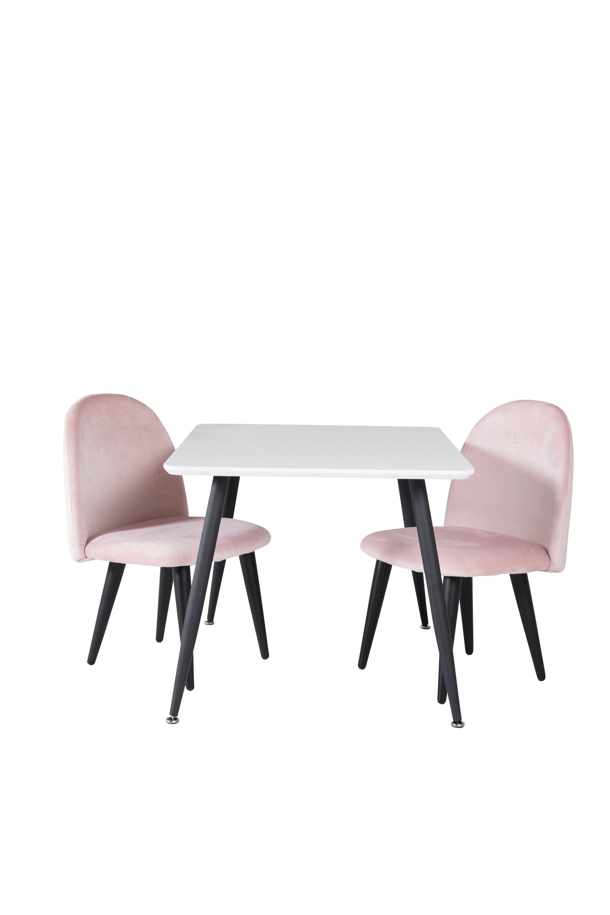Esszimmer Set Polar mit Stuhl Velvet in Weiss/Schwarz/ Rosa präsentiert im Onlineshop von KAQTU Design AG. Esszimmerset ist von Venture Home