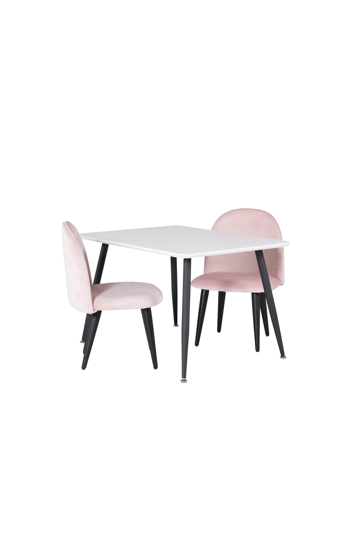 Esszimmer Set Polar mit Stuhl Velvet in Weiss/Schwarz/ Rosa präsentiert im Onlineshop von KAQTU Design AG. Esszimmerset ist von Venture Home