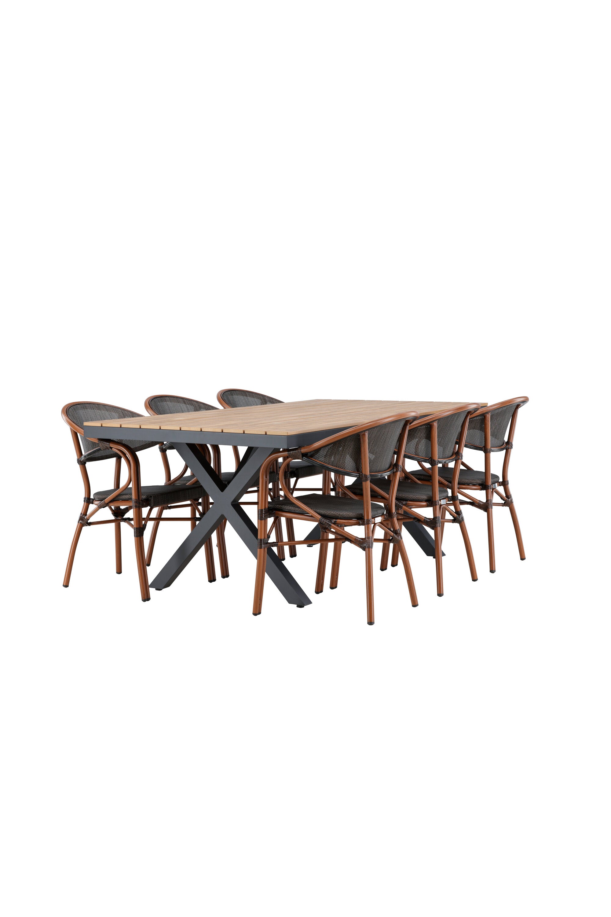 Garcia Gartentisch Set + Vila Real in Schwarz/Schwarz/Braun präsentiert im Onlineshop von KAQTU Design AG. Gartentischset ist von Venture Home
